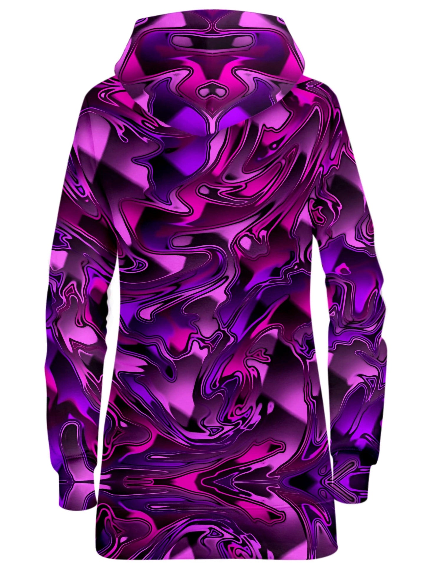 Pink and Purple Chromatic Melt Hoodie Dress, Big Tex Funkadelic, | iEDM