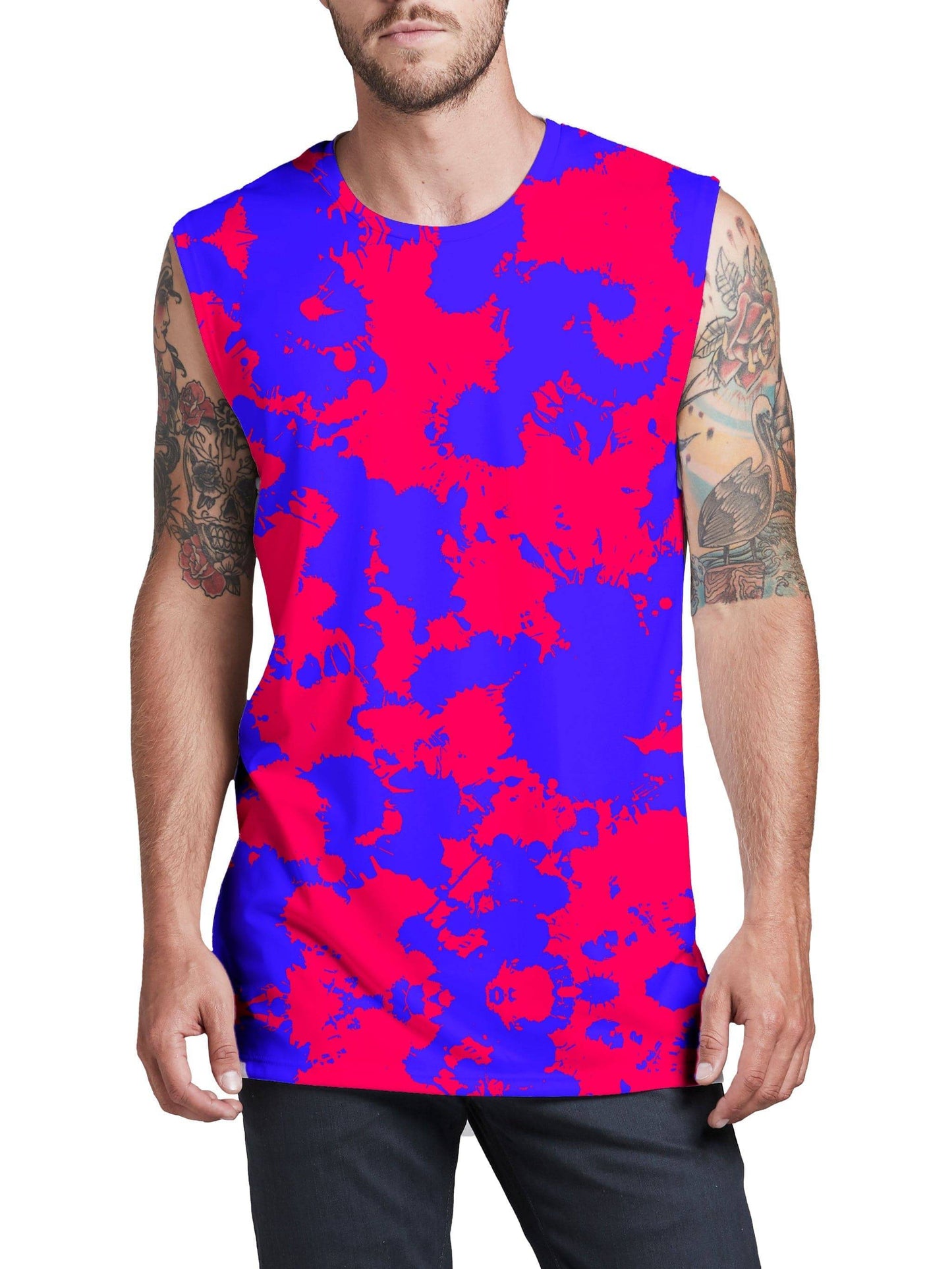 Pink and Violet Paint Splatter Men's Muscle Tank, Big Tex Funkadelic, | iEDM