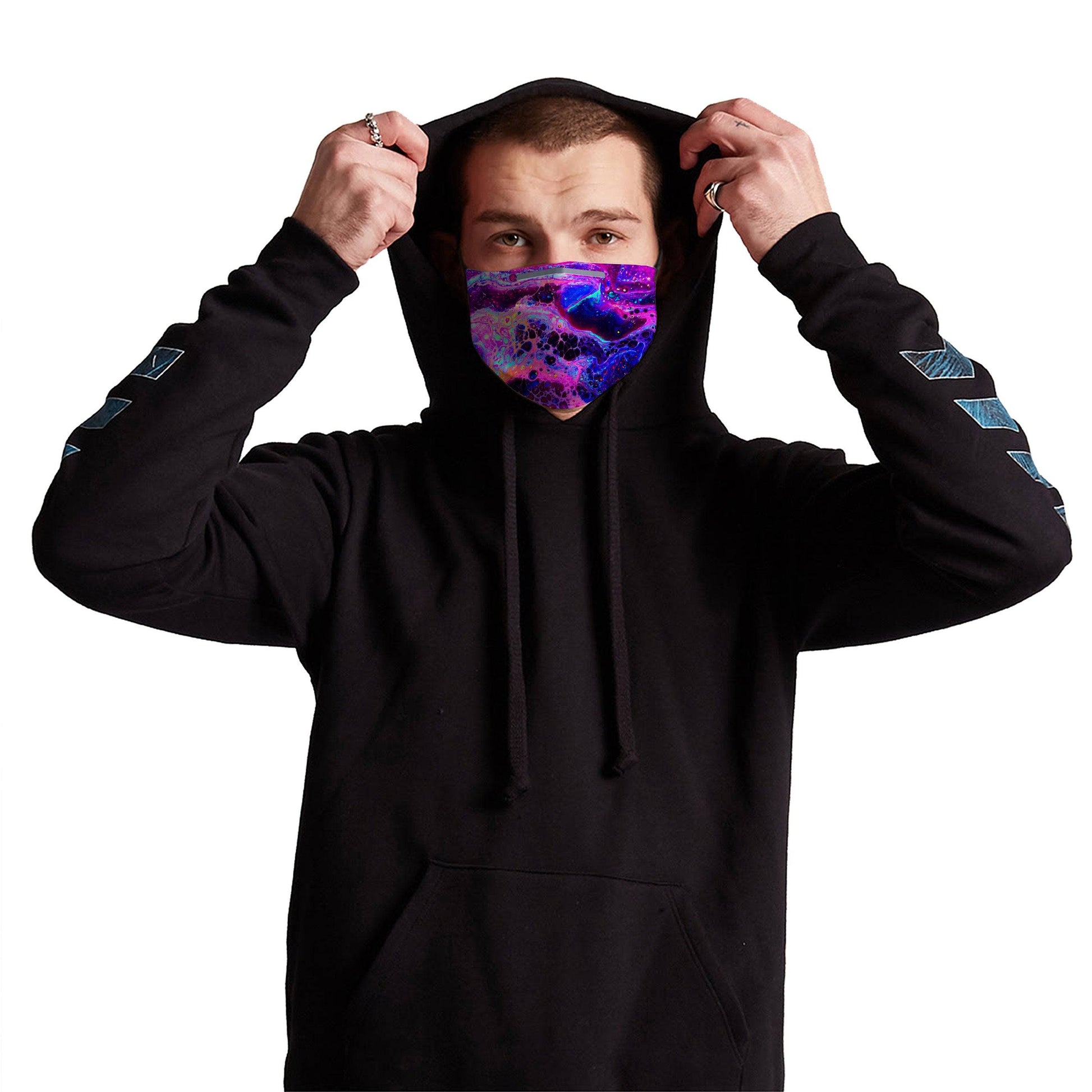 Psychedelic Radiation Face Mask With (4) PM 2.5 Carbon Inserts, Psychedelic Pourhouse, | iEDM