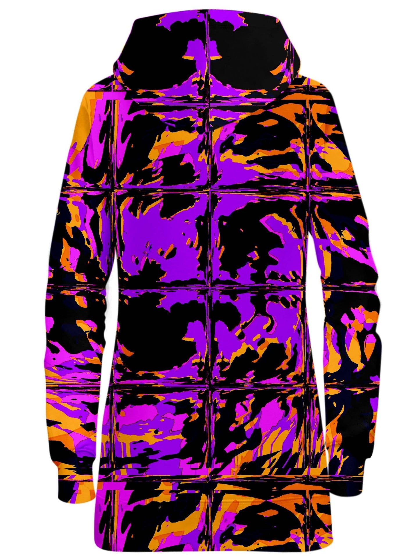 Purple Blackout Rave Glitch Hoodie Dress, Big Tex Funkadelic, | iEDM