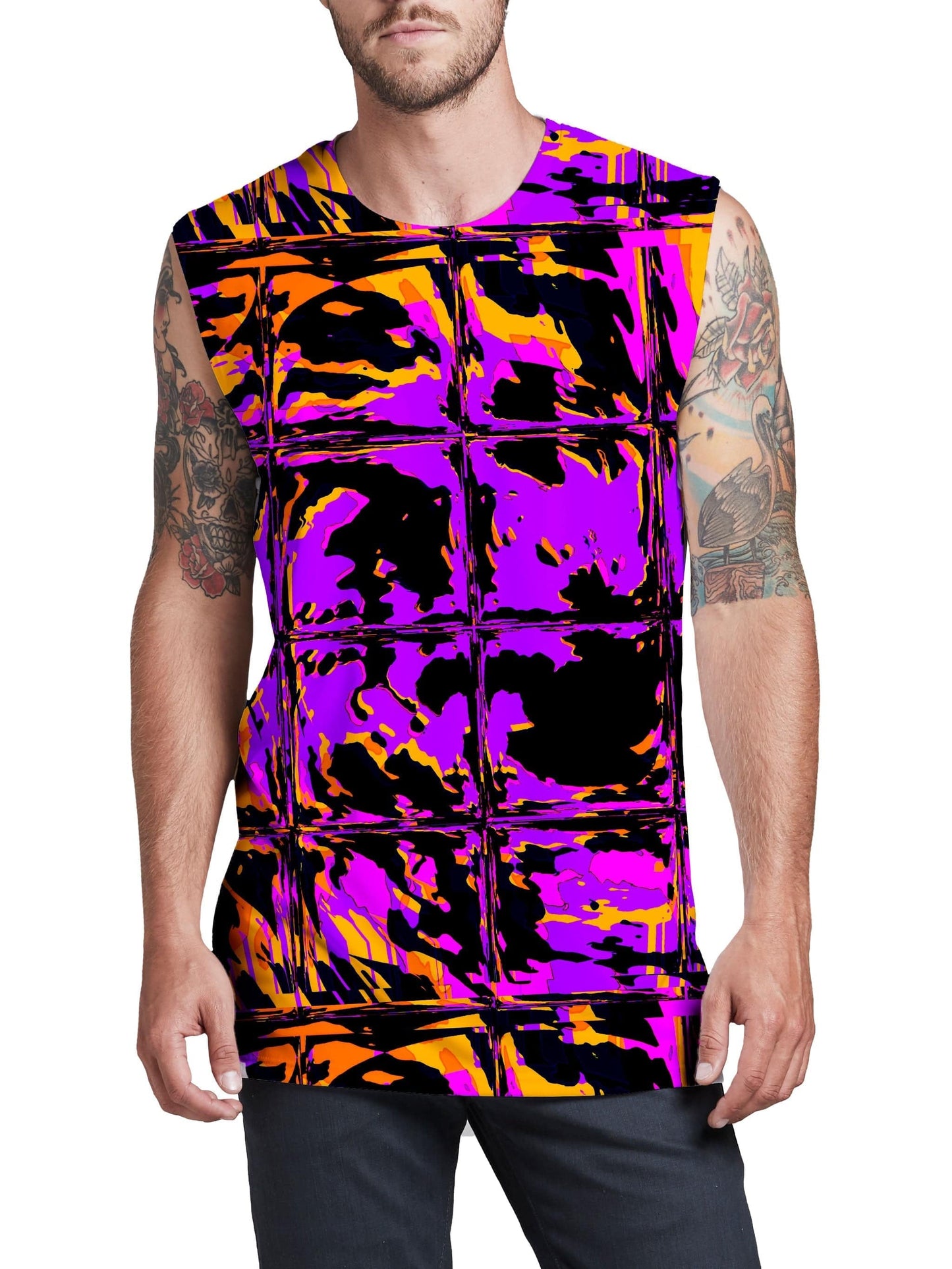 Purple Blackout Rave Glitch Men's Muscle Tank, Big Tex Funkadelic, | iEDM