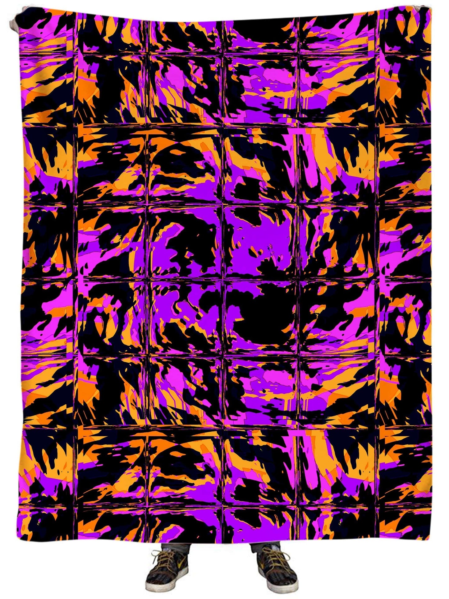 Purple Blackout Rave Glitch Plush Blanket, Big Tex Funkadelic, | iEDM