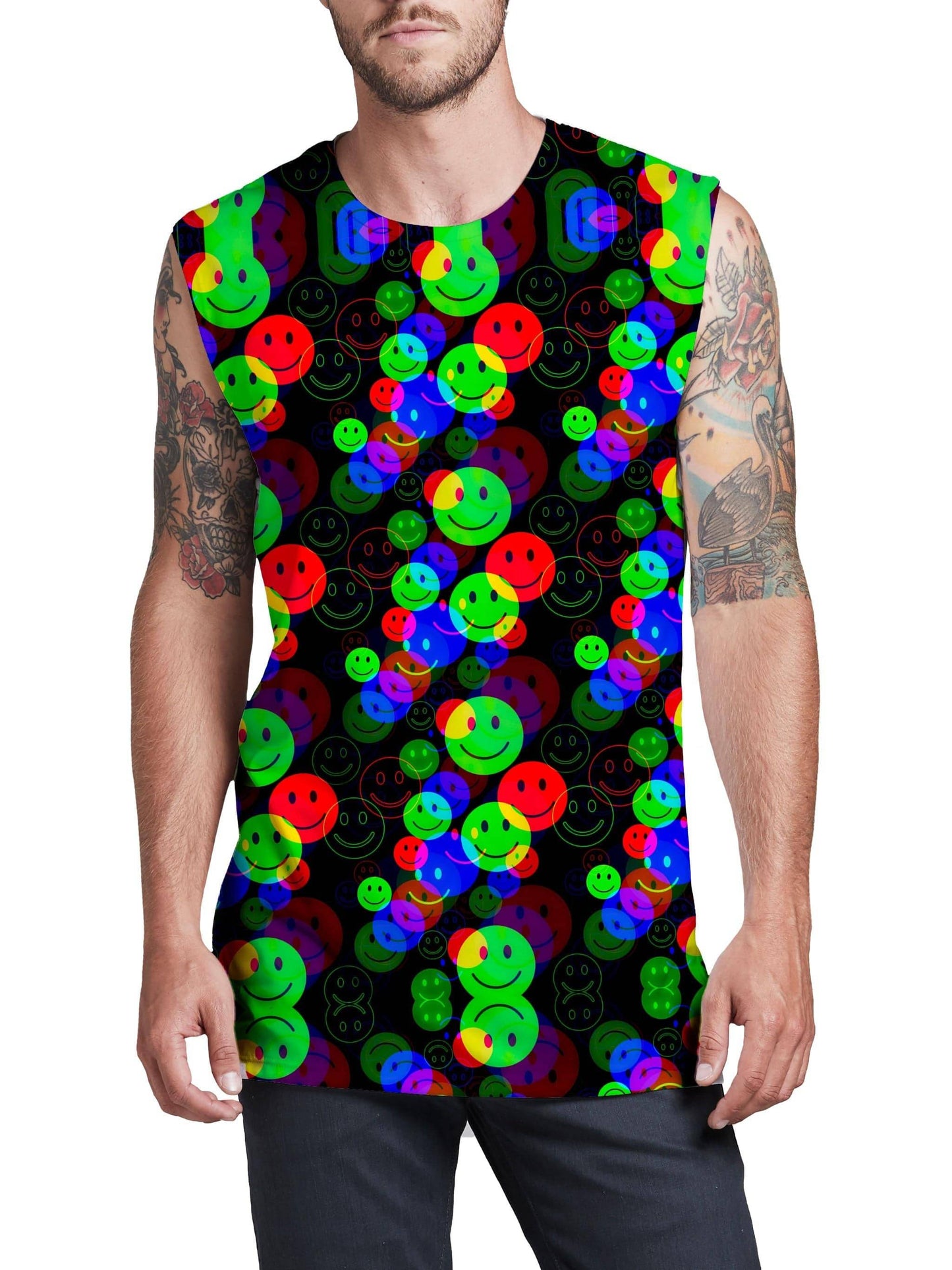 RGB Smile Glitch Men's Muscle Tank, Big Tex Funkadelic, | iEDM
