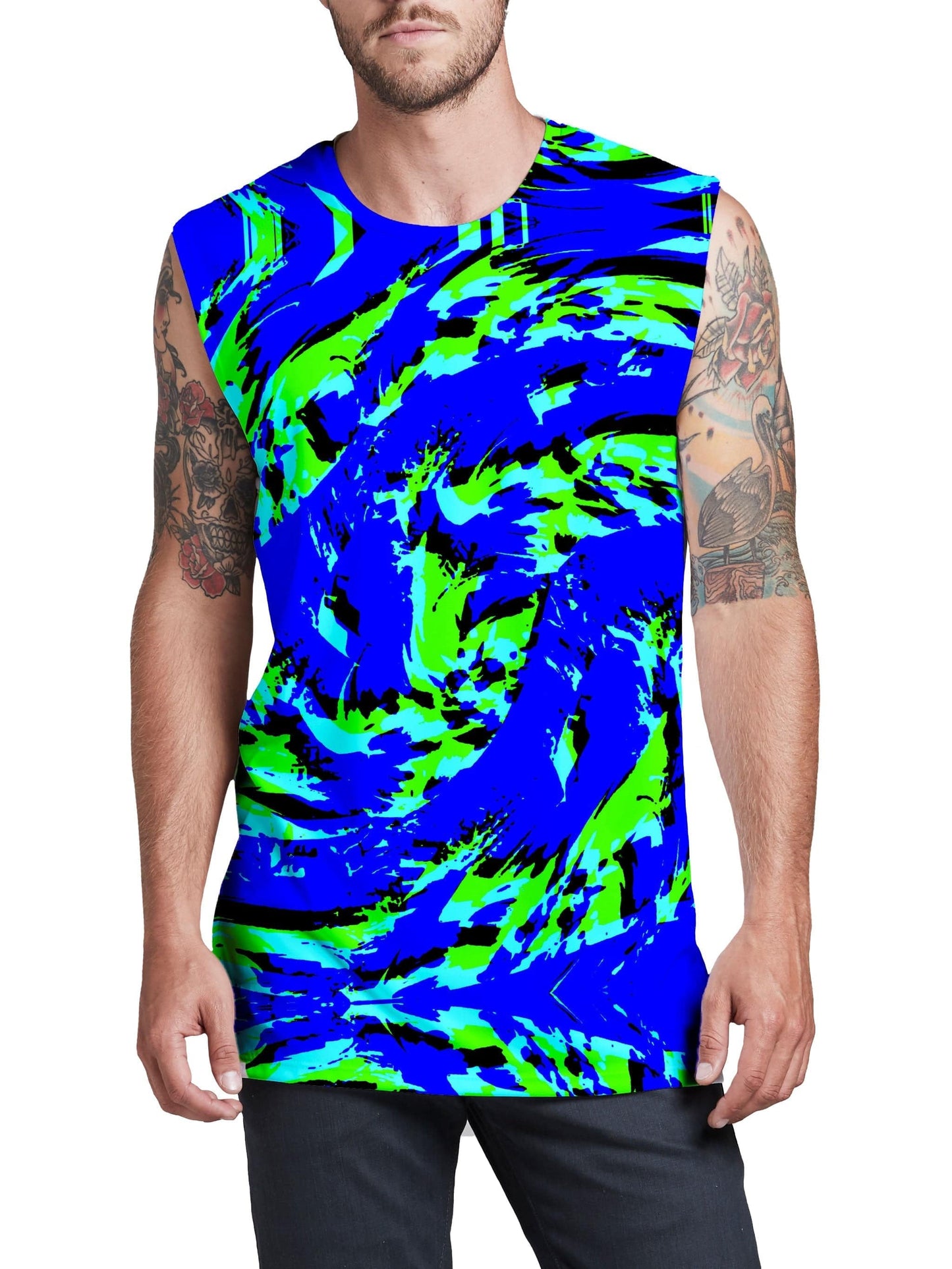 Sea Splatter Rave Graffiti Men's Muscle Tank, Big Tex Funkadelic, | iEDM