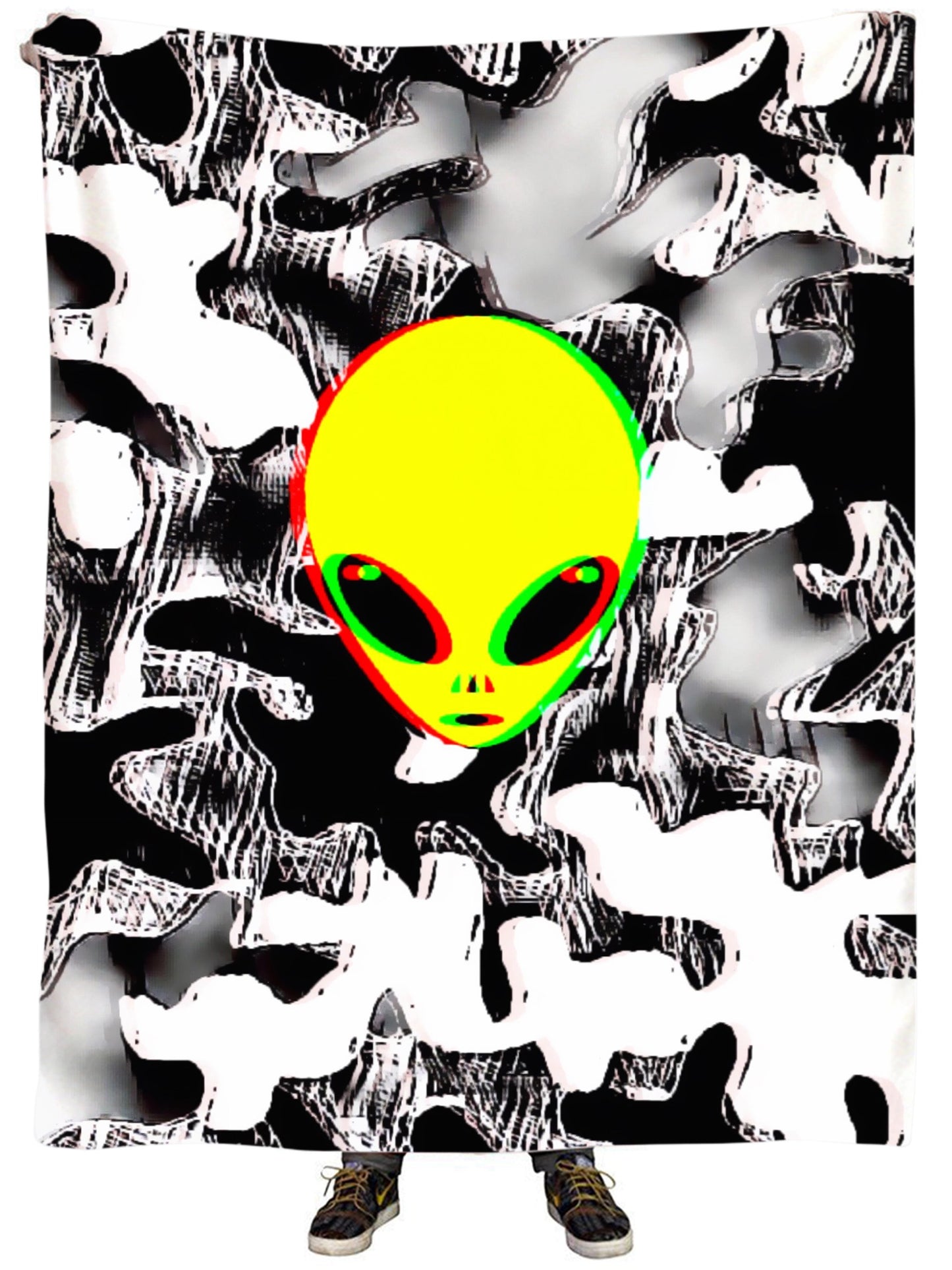 Big Tex Funkadelic Trippy Alien Plush Blanket