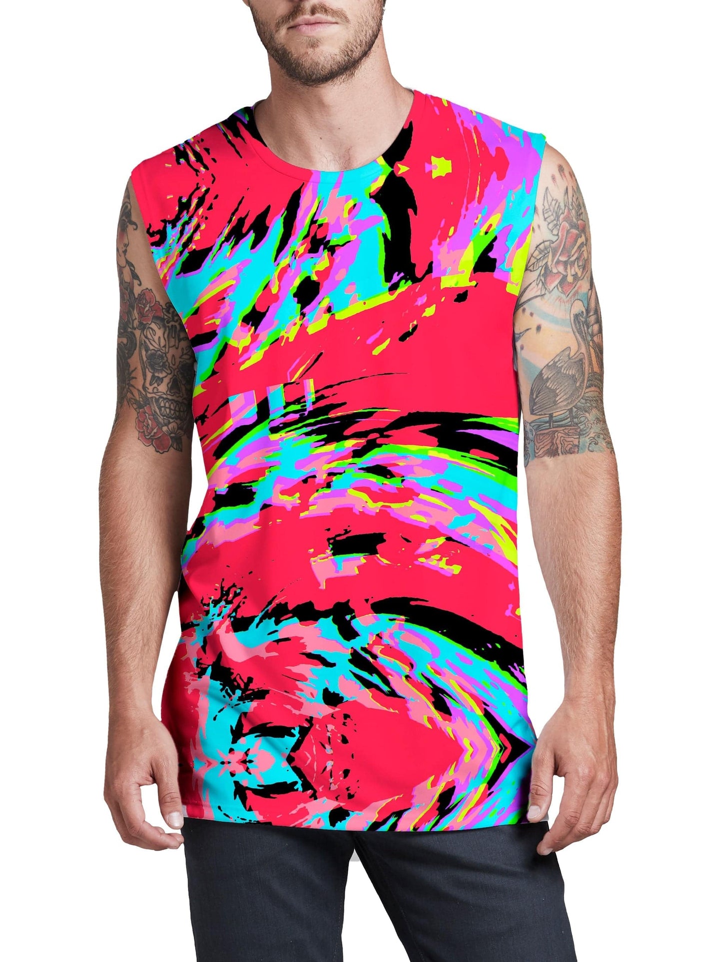 Tropical Coral Glitch Men's Muscle Tank, Big Tex Funkadelic, | iEDM