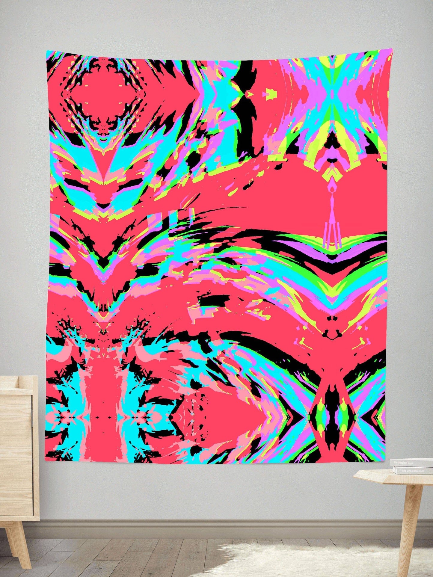 Tropical Coral Glitch Tapestry, Big Tex Funkadelic, | iEDM