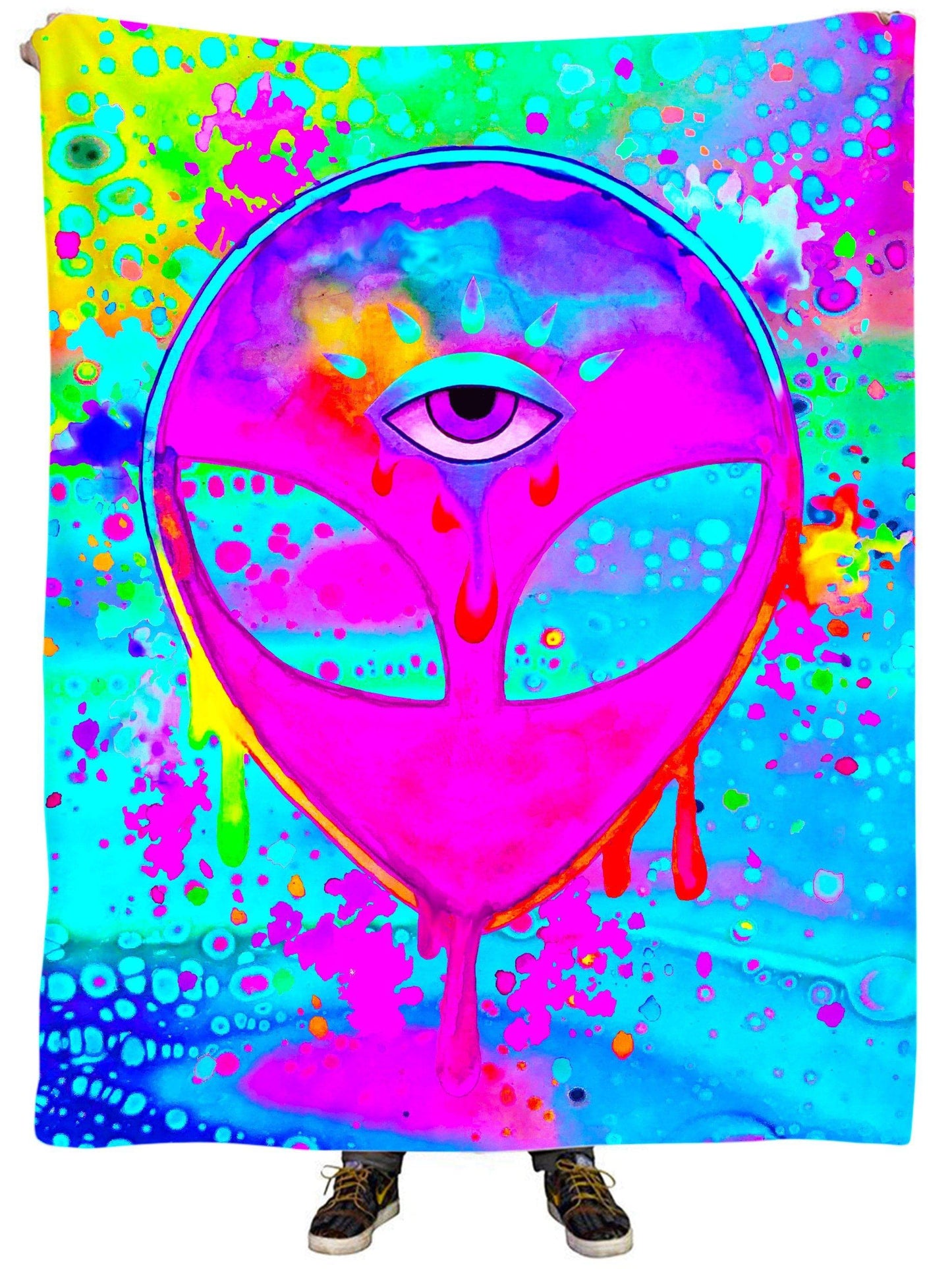 Alien Melt Pink Plush Blanket, BrizBazaar, | iEDM