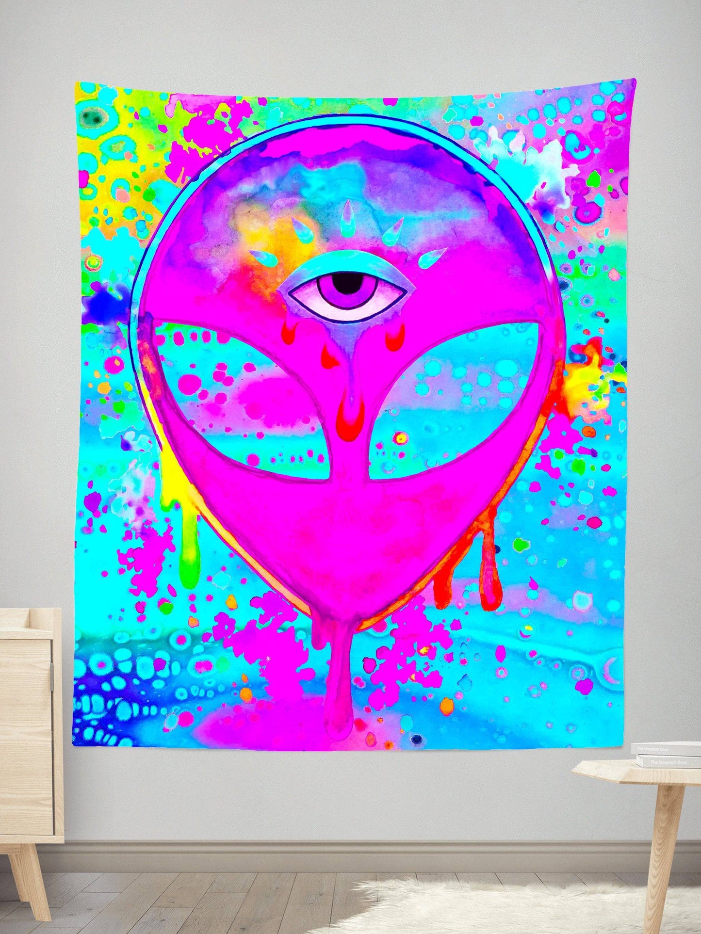 Alien Melt Pink Tapestry, BrizBazaar, | iEDM