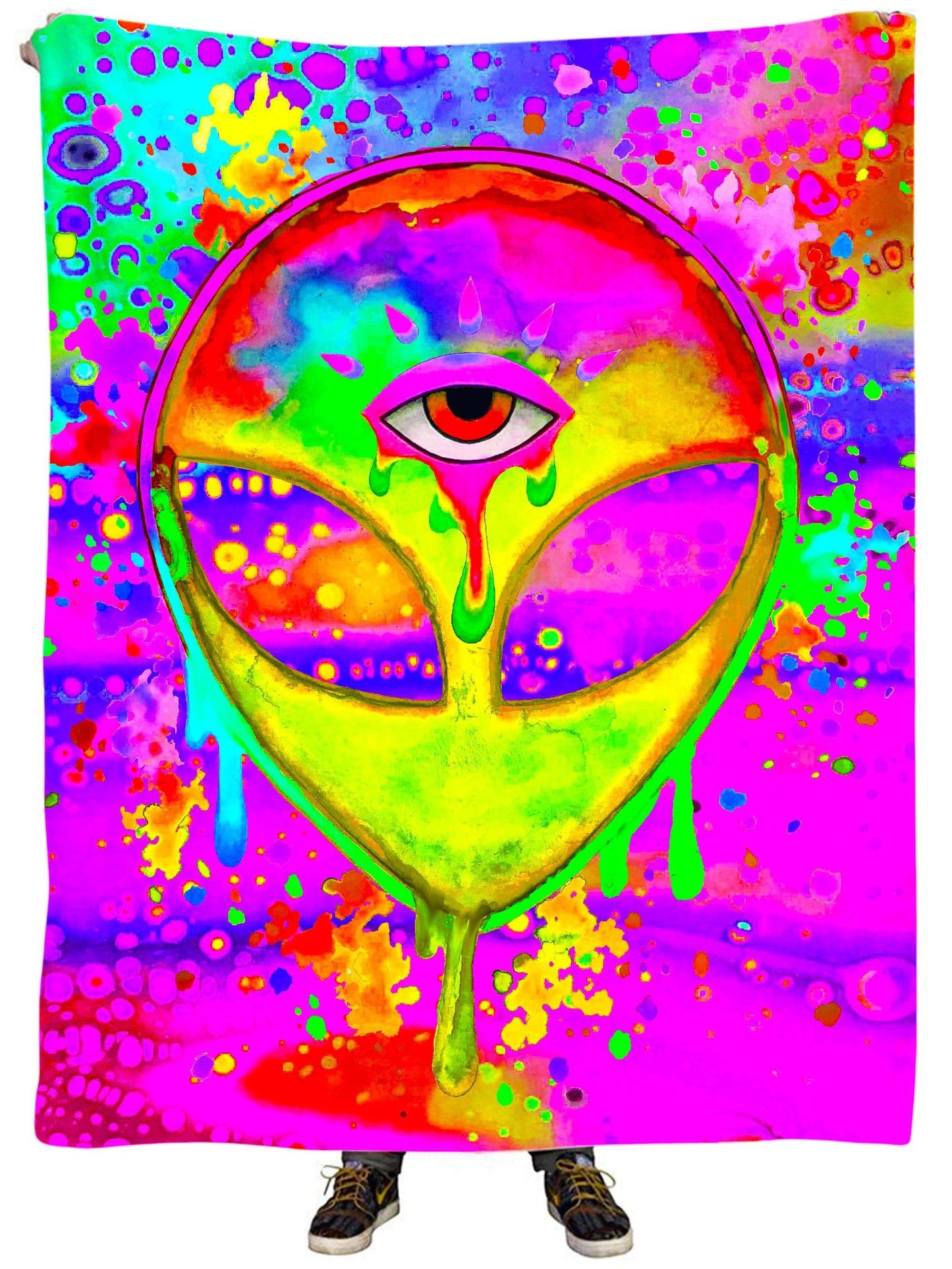 Alien Melt Yellow Plush Blanket, BrizBazaar, | iEDM