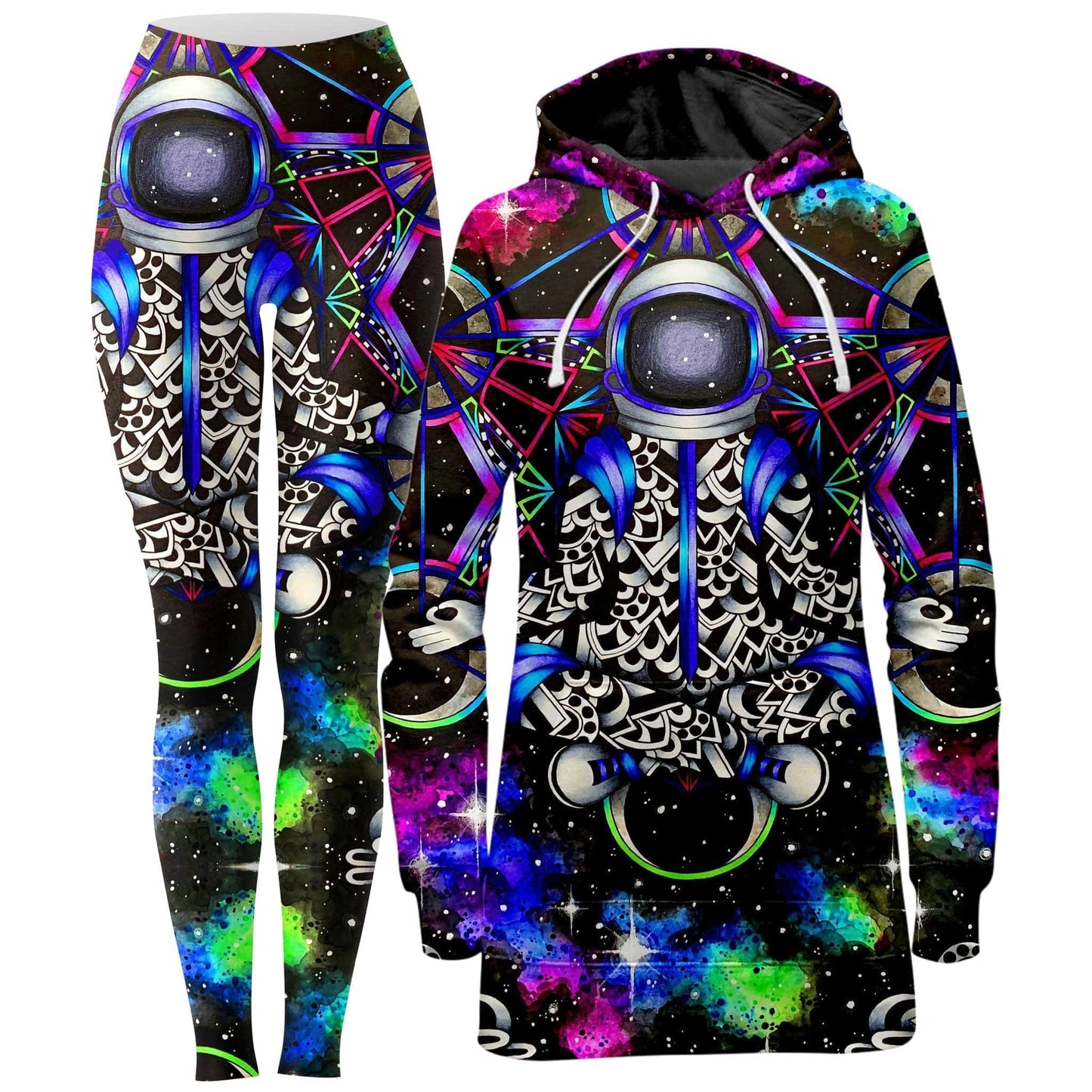 Cosmonaut Hoodie Dress and Leggings Combo, BrizBazaar, | iEDM