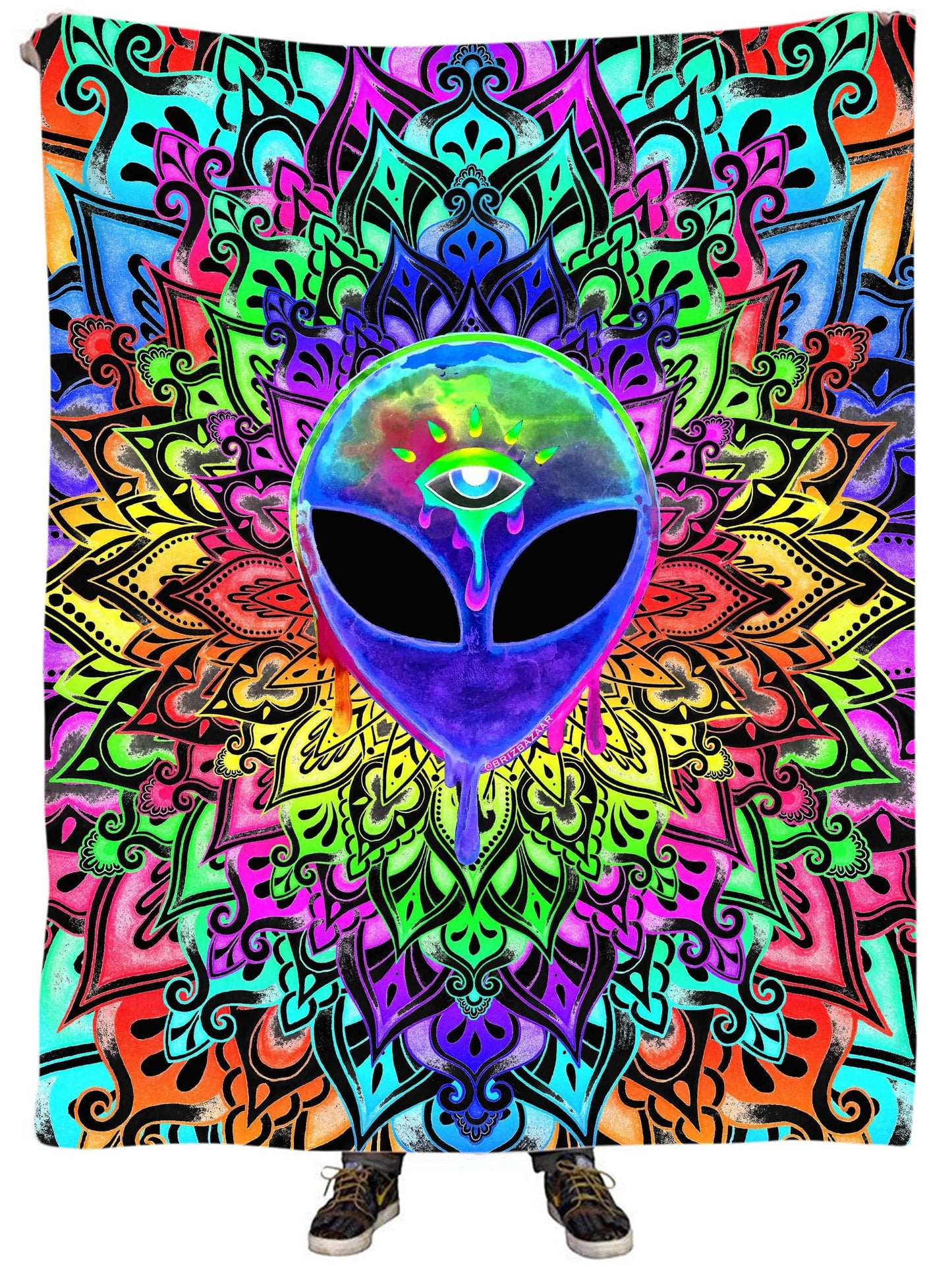 Psy Alien Purple Plush Blanket, BrizBazaar, | iEDM