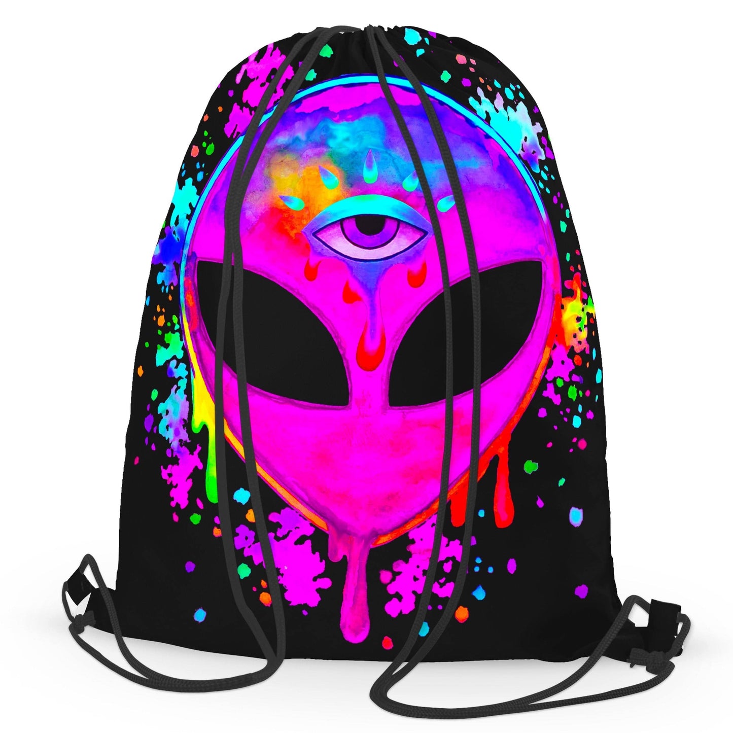 Splatter Alien Pink Drawstring Bag, BrizBazaar, | iEDM