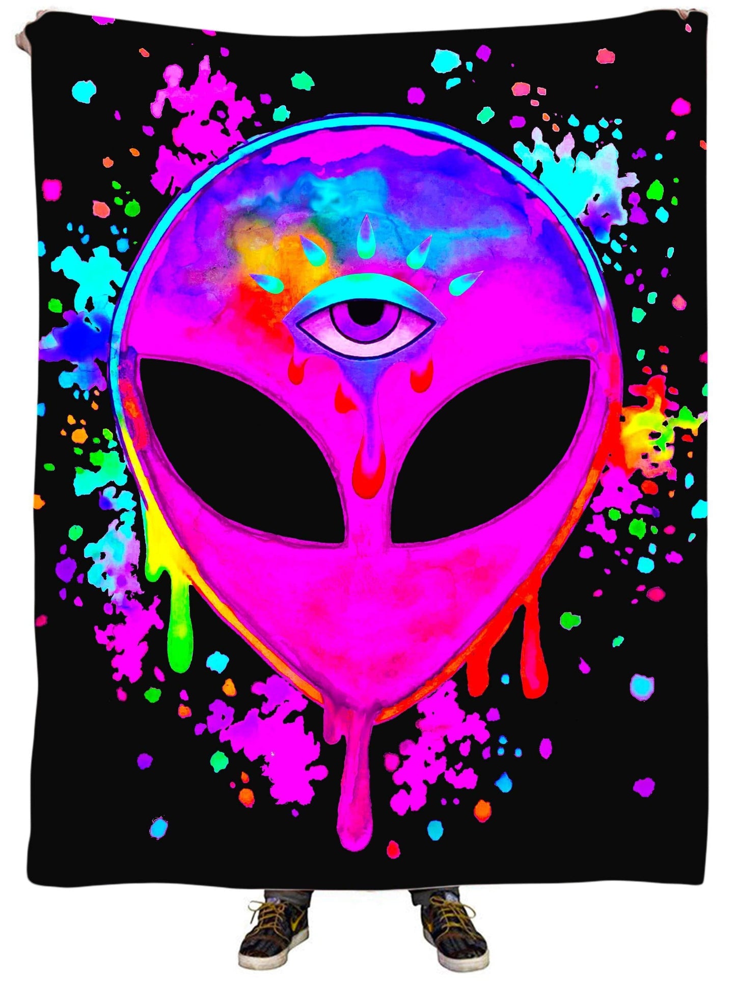 Splatter Alien Pink Plush Blanket, BrizBazaar, | iEDM