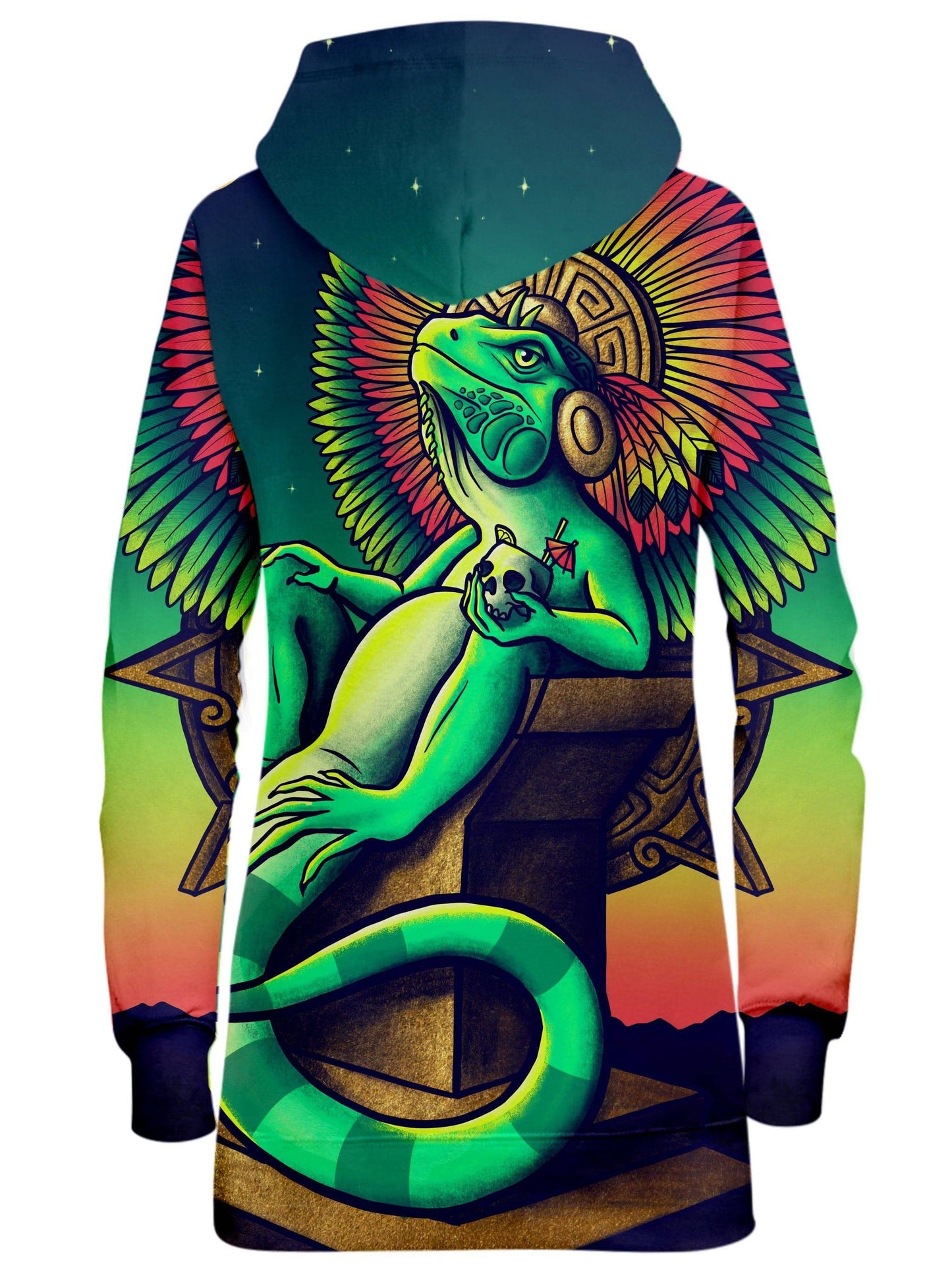 Iguana King Hoodie Dress, Designosaur, | iEDM