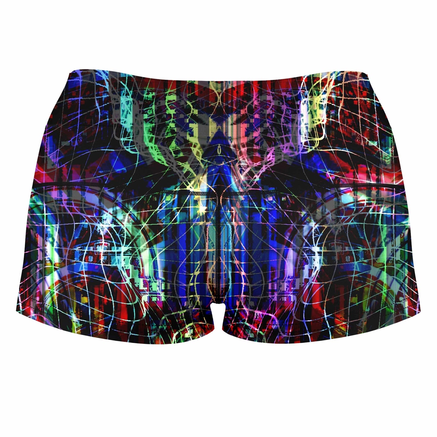 Manifest Processor High-Waisted Women's Shorts, Glass Prism Studios, | iEDM