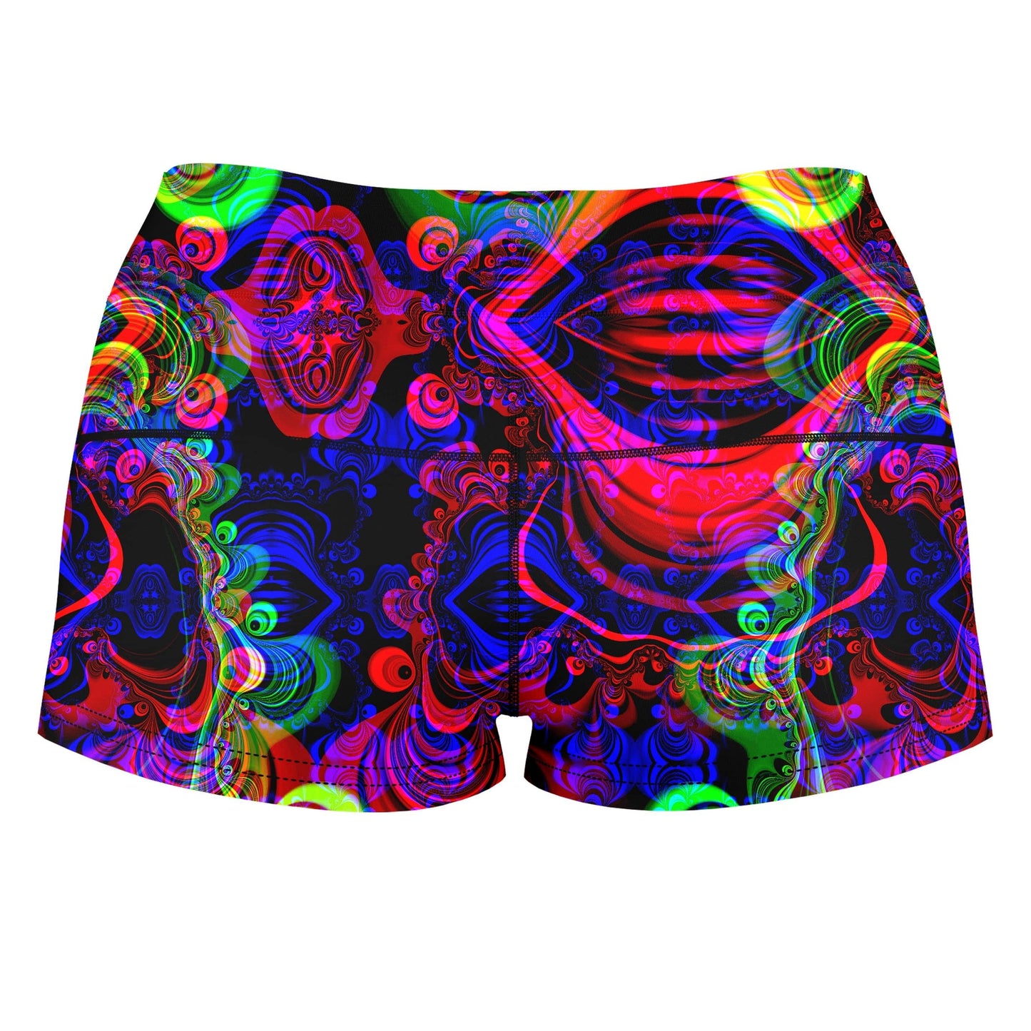 RGB High-Waisted Women's Shorts, Glass Prism Studios, | iEDM