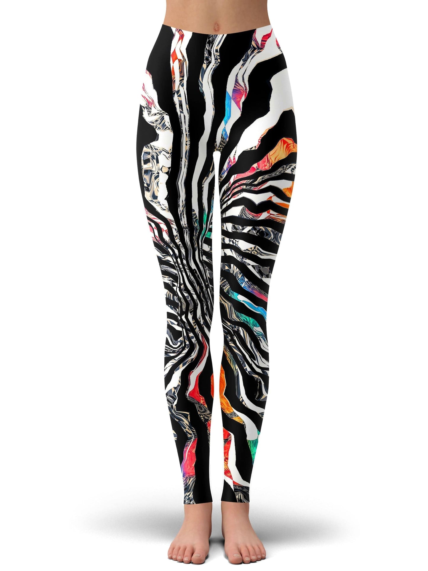 Stripped Chaos Crop Top and Leggings Combo, Glass Prism Studios, | iEDM