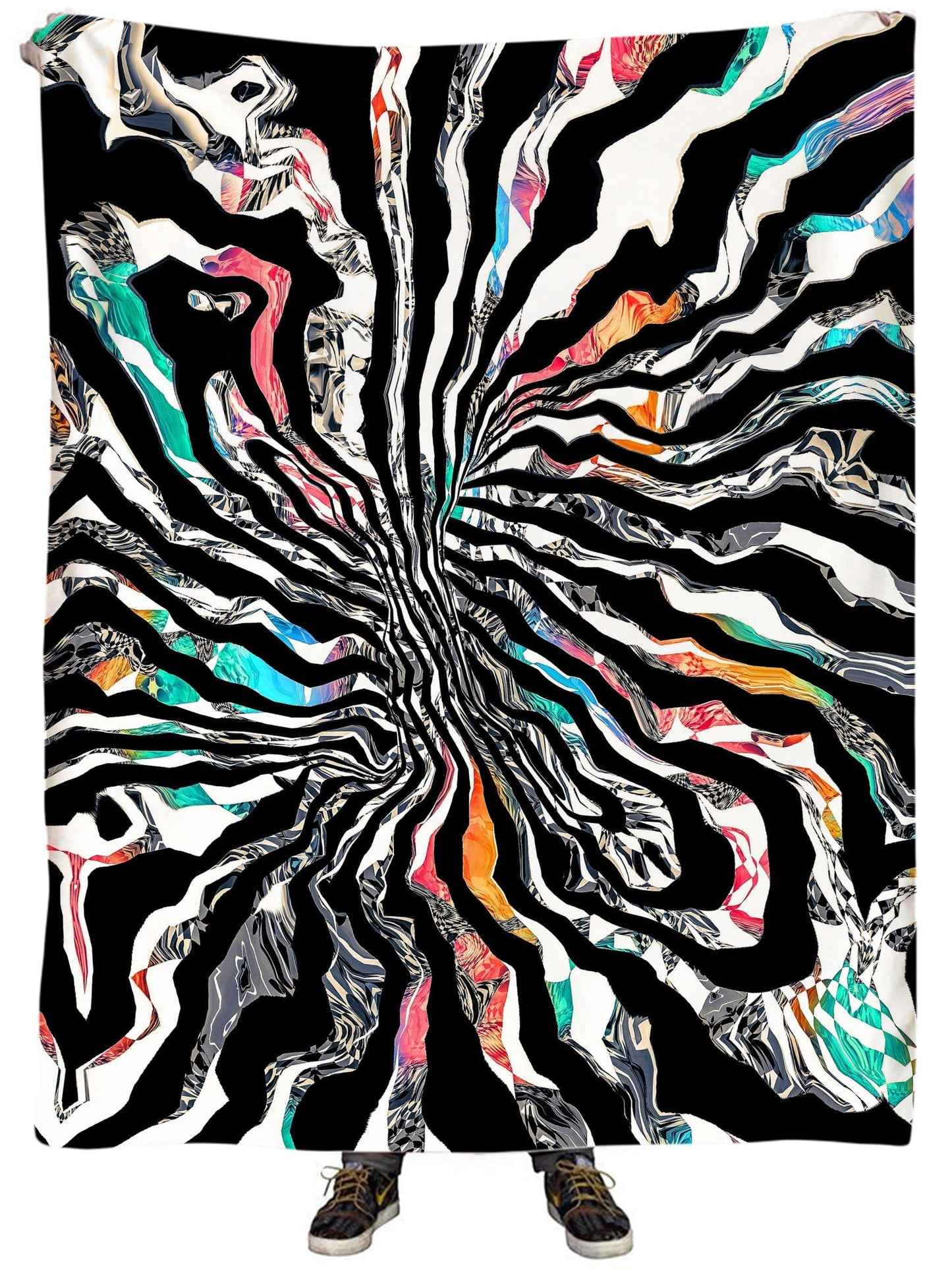 Stripped Chaos Plush Blanket, Glass Prism Studios, | iEDM