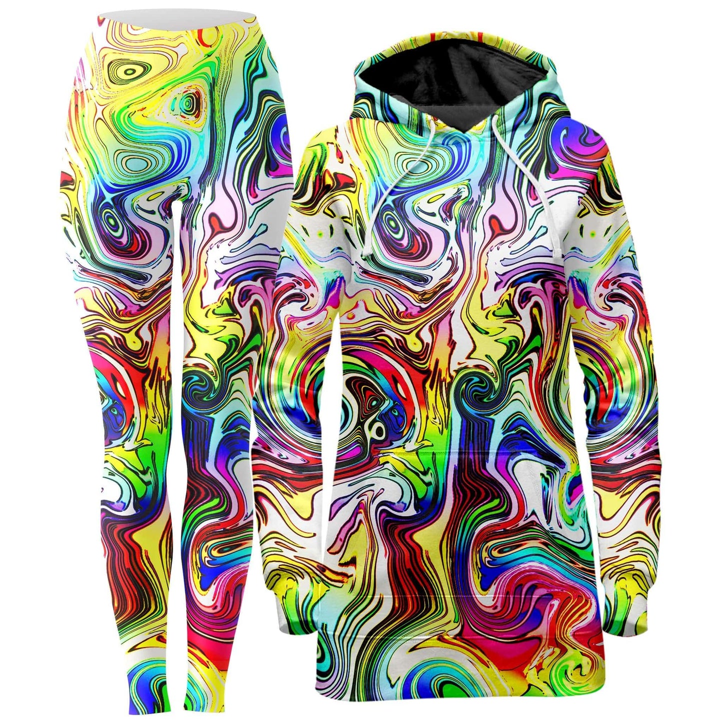 Swirly Gig Hoodie Dress and Leggings Combo, Glass Prism Studios, | iEDM