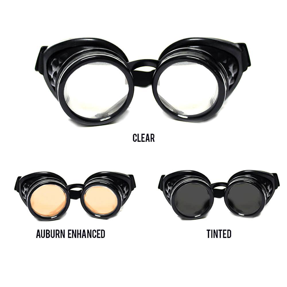 Cyber Steampunk Goggles Tinted [BLACK LENSES]