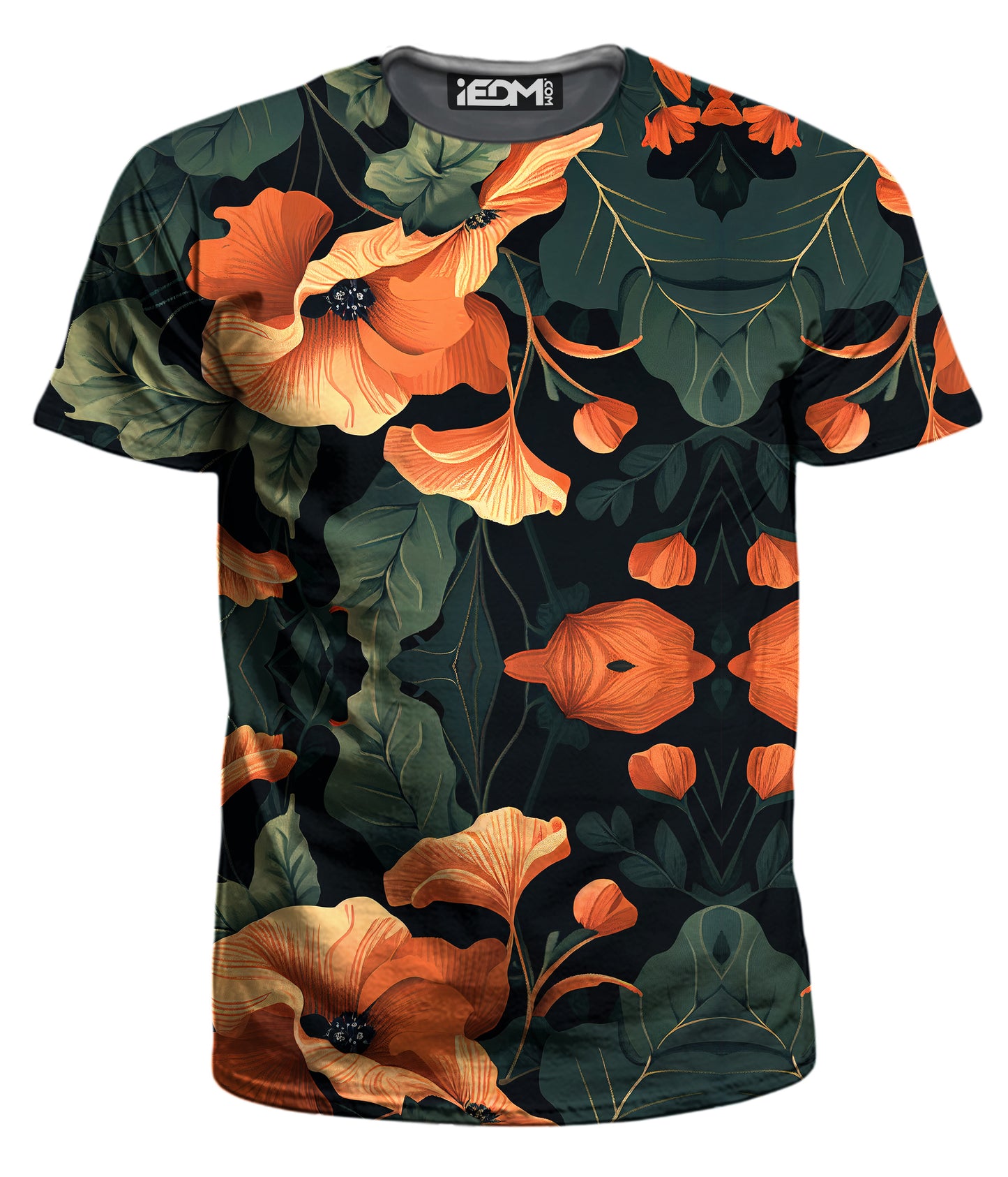 Tangerine Floral Men's T-Shirt, iEDM, | iEDM