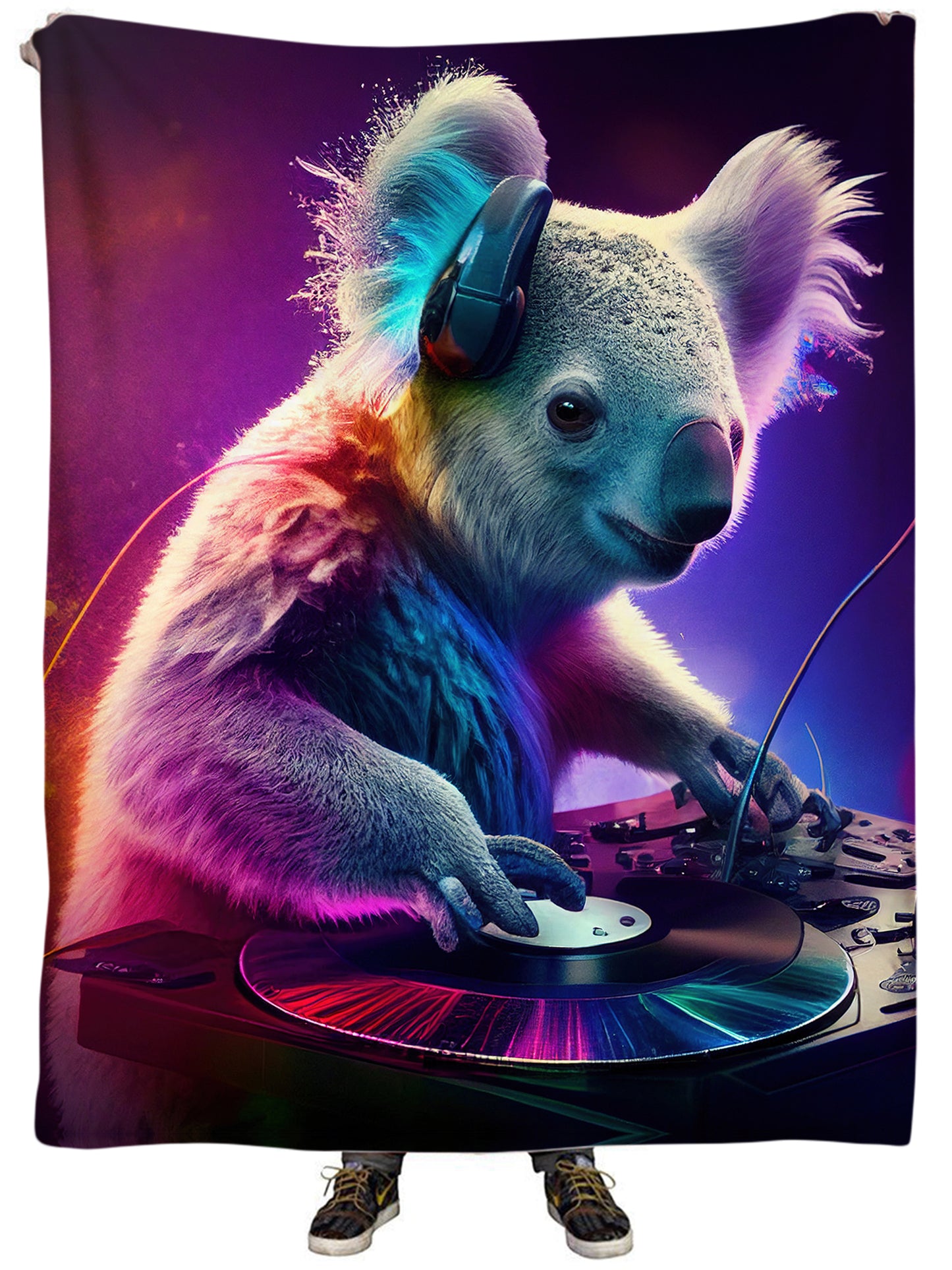 Koala Dj Playing Music Plush Blanket, iEDM, | iEDM