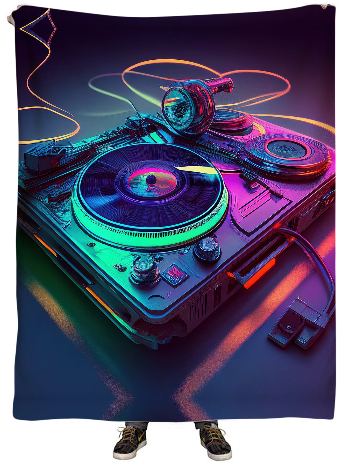 Neon Turntables Plush Blanket, iEDM, | iEDM