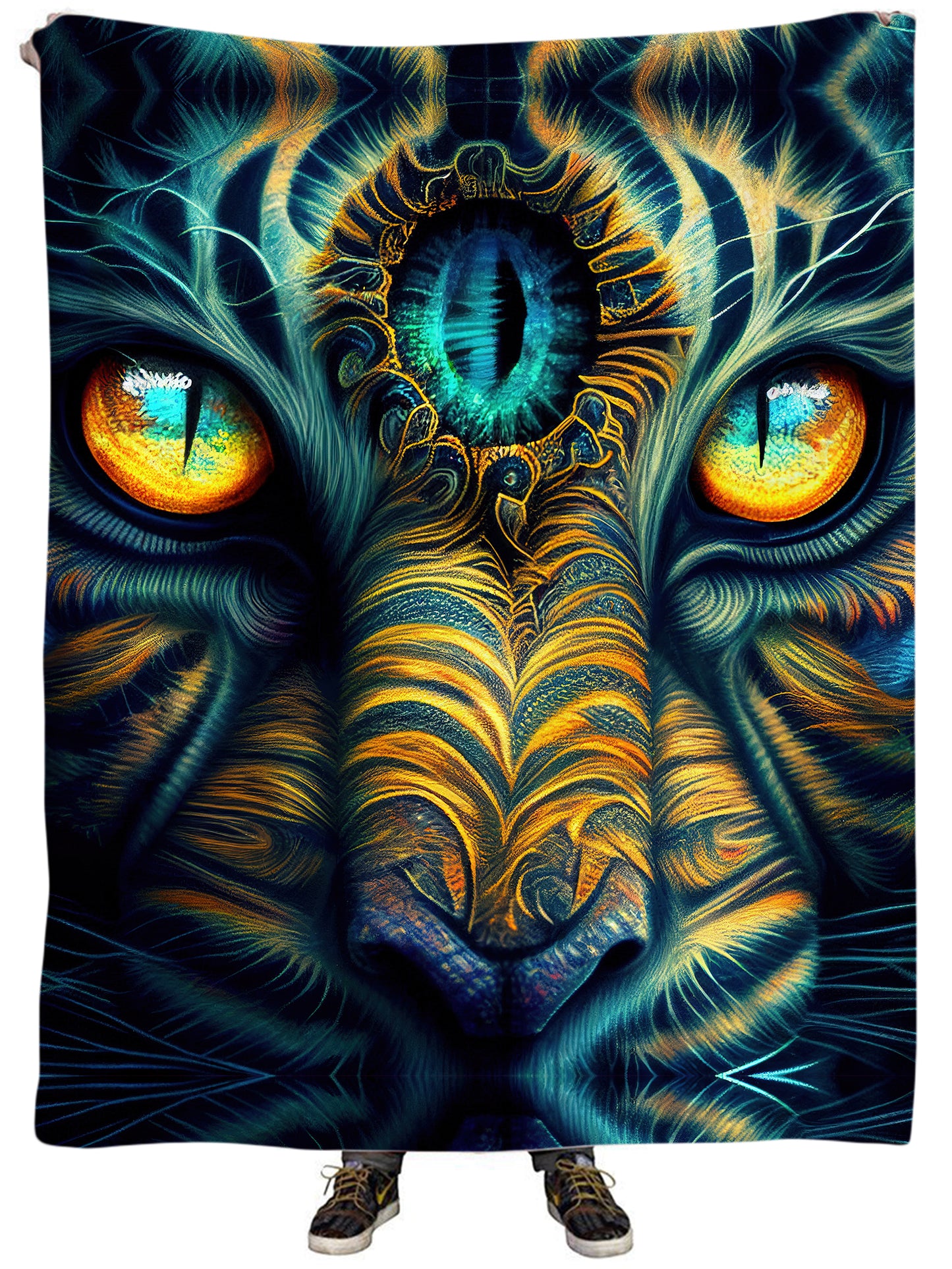 Tiger Eyes Psychedelic Plush Blanket, iEDM, | iEDM