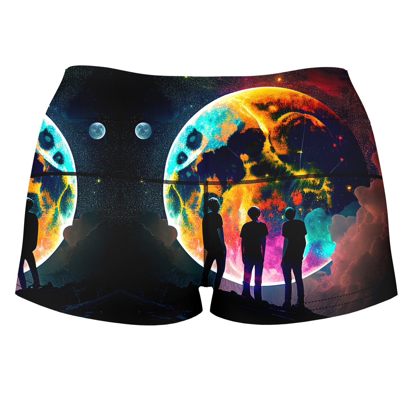 Lost In Space High-Waisted Women's Shorts, iEDM, | iEDM
