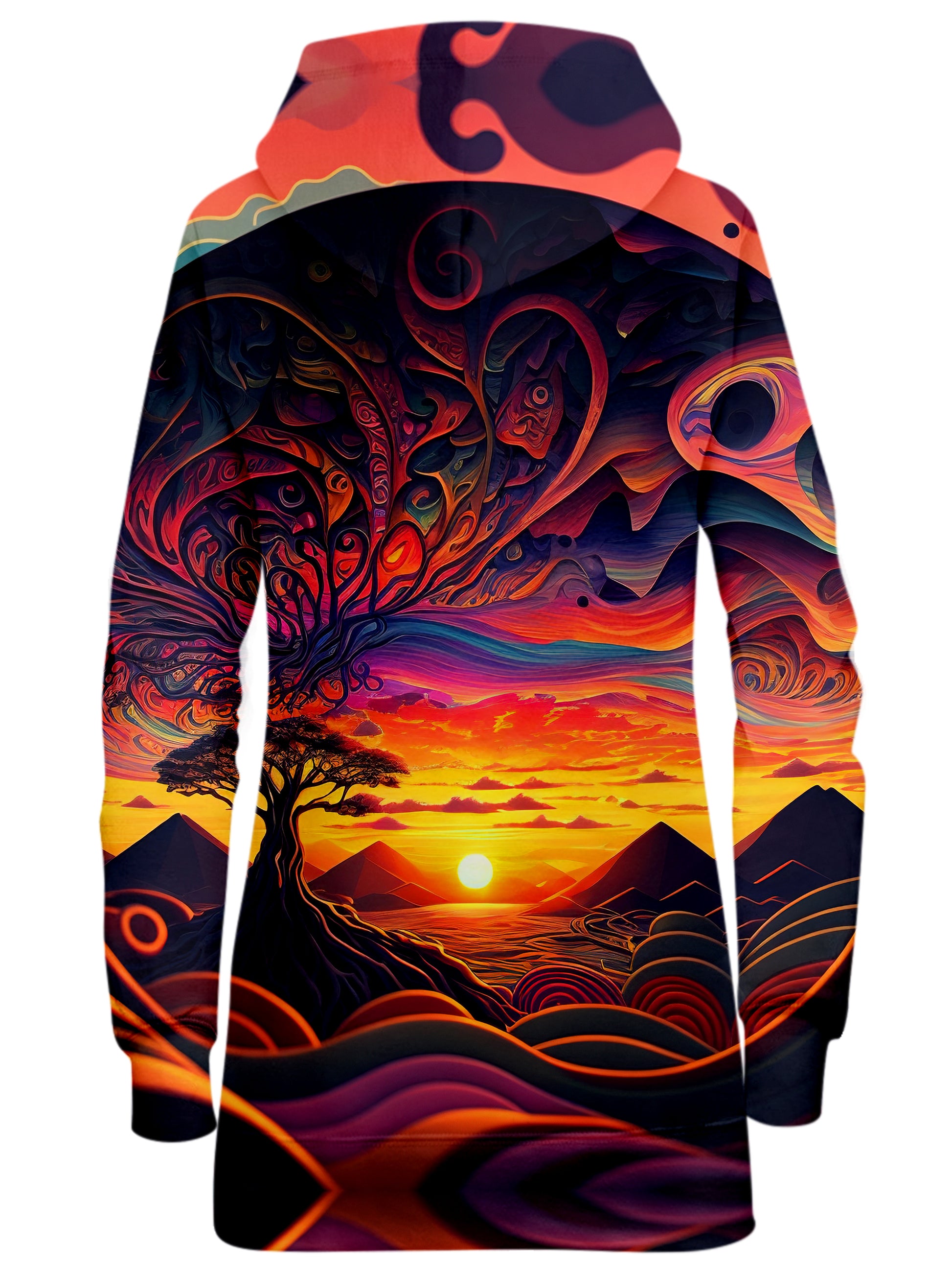 Acid Sunset Hoodie Dress, iEDM, | iEDM