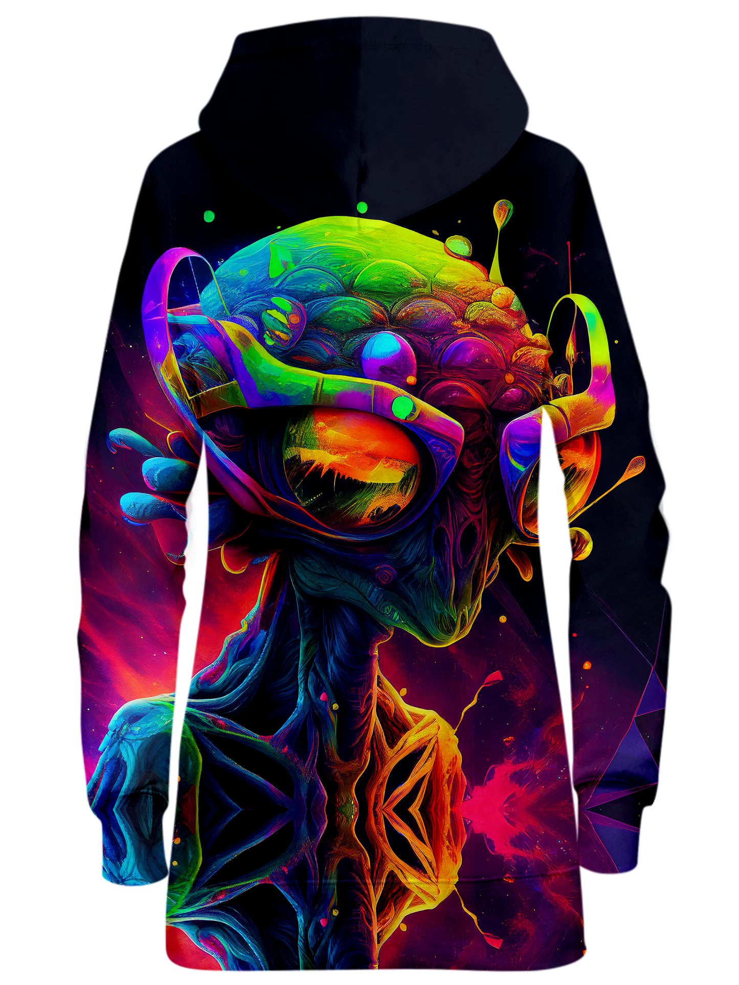 Psychedelic Alien Hoodie Dress, iEDM, | iEDM