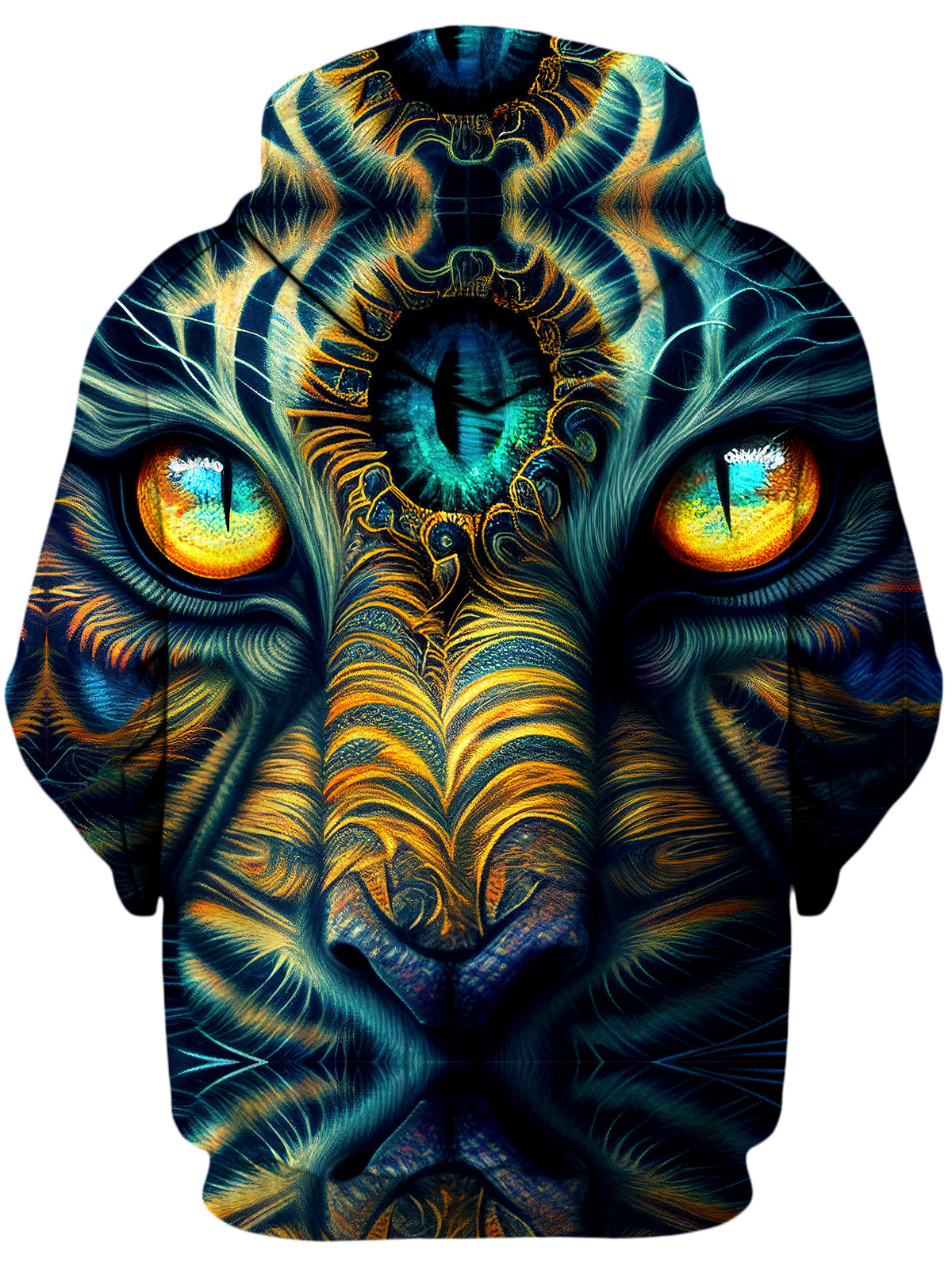 Tiger Eyes Psychedelic Unisex Zip-Up Hoodie, iEDM, | iEDM