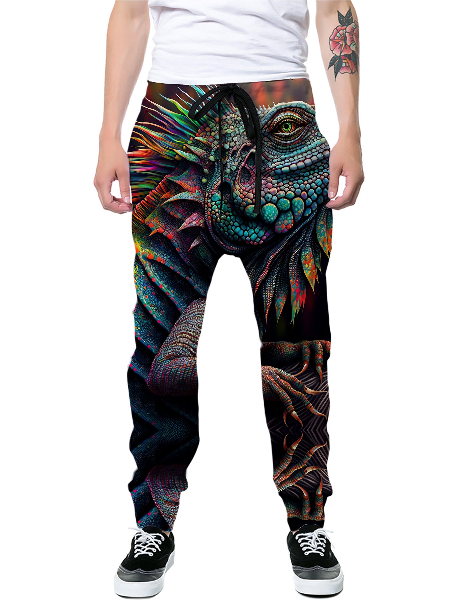 Psychedelic Giant Iguana 2.0 Hoodie and Joggers Combo, iEDM, | iEDM