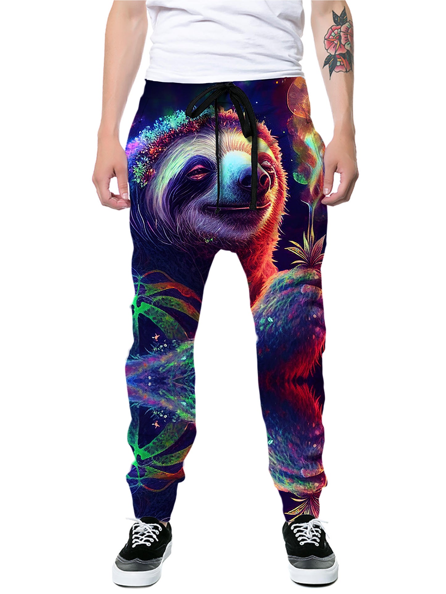 Sloth Smoking Weed Psychedelic Joggers, iEDM, | iEDM
