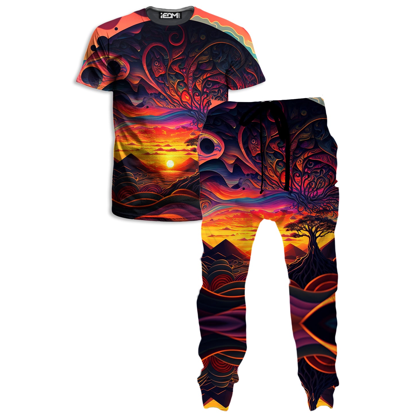 Acid Sunset T-Shirt and Joggers Combo, iEDM, | iEDM