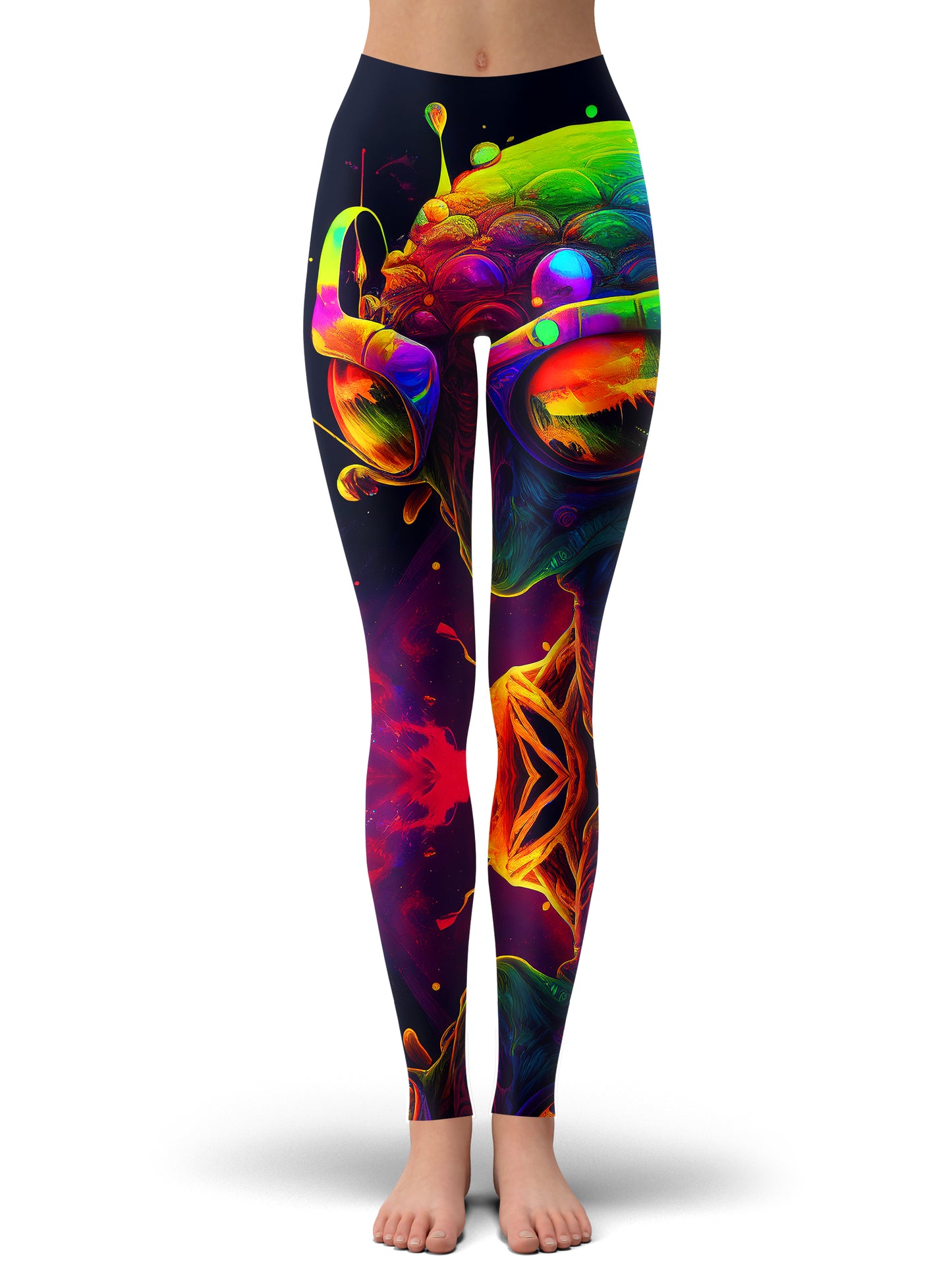 Psychedelic Alien Hoodie Dress and Leggings Combo, iEDM, | iEDM