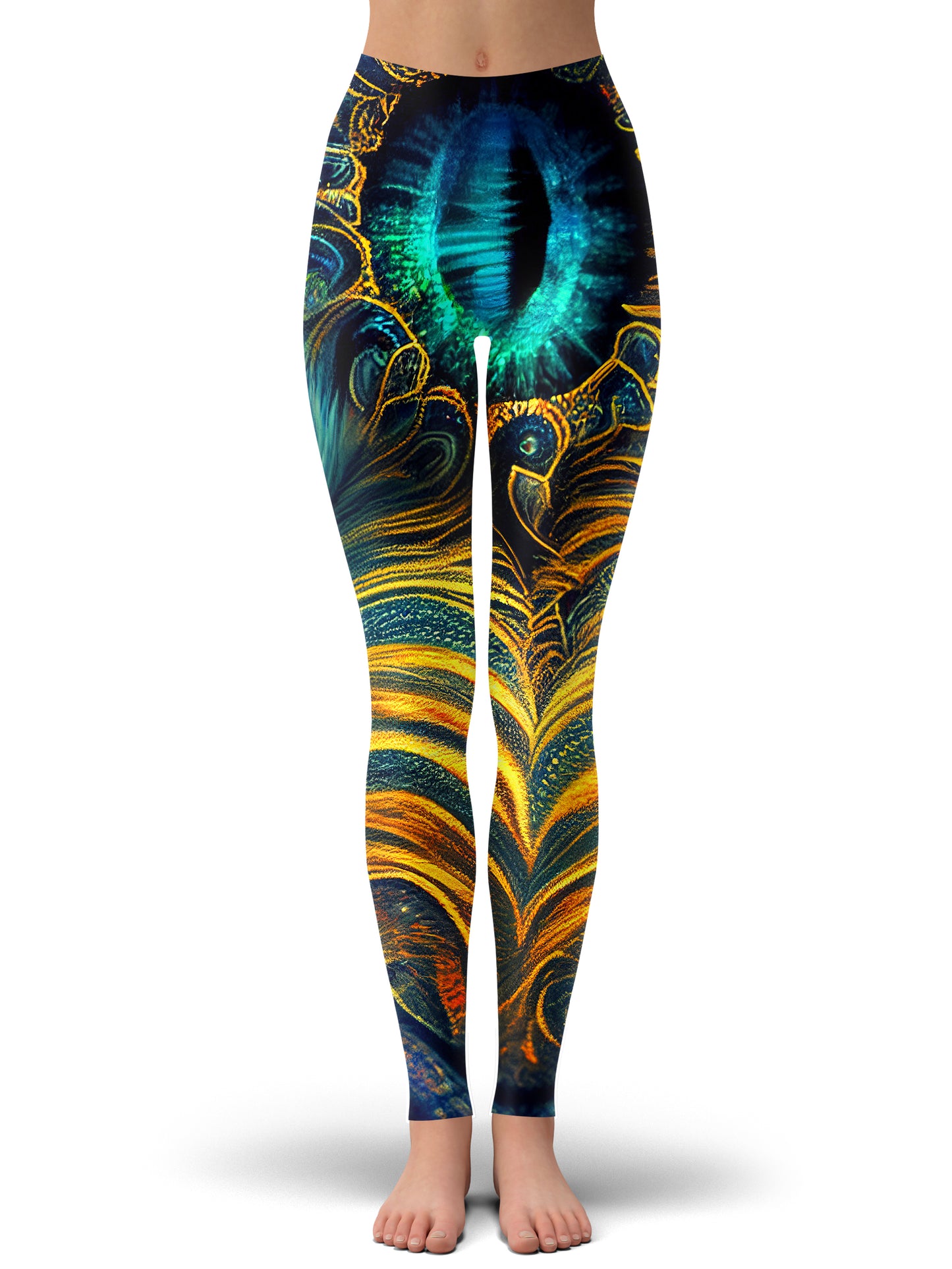 Tiger Eyes Psychedelic Zip-Up Hoodie and Leggings Combo, iEDM, | iEDM