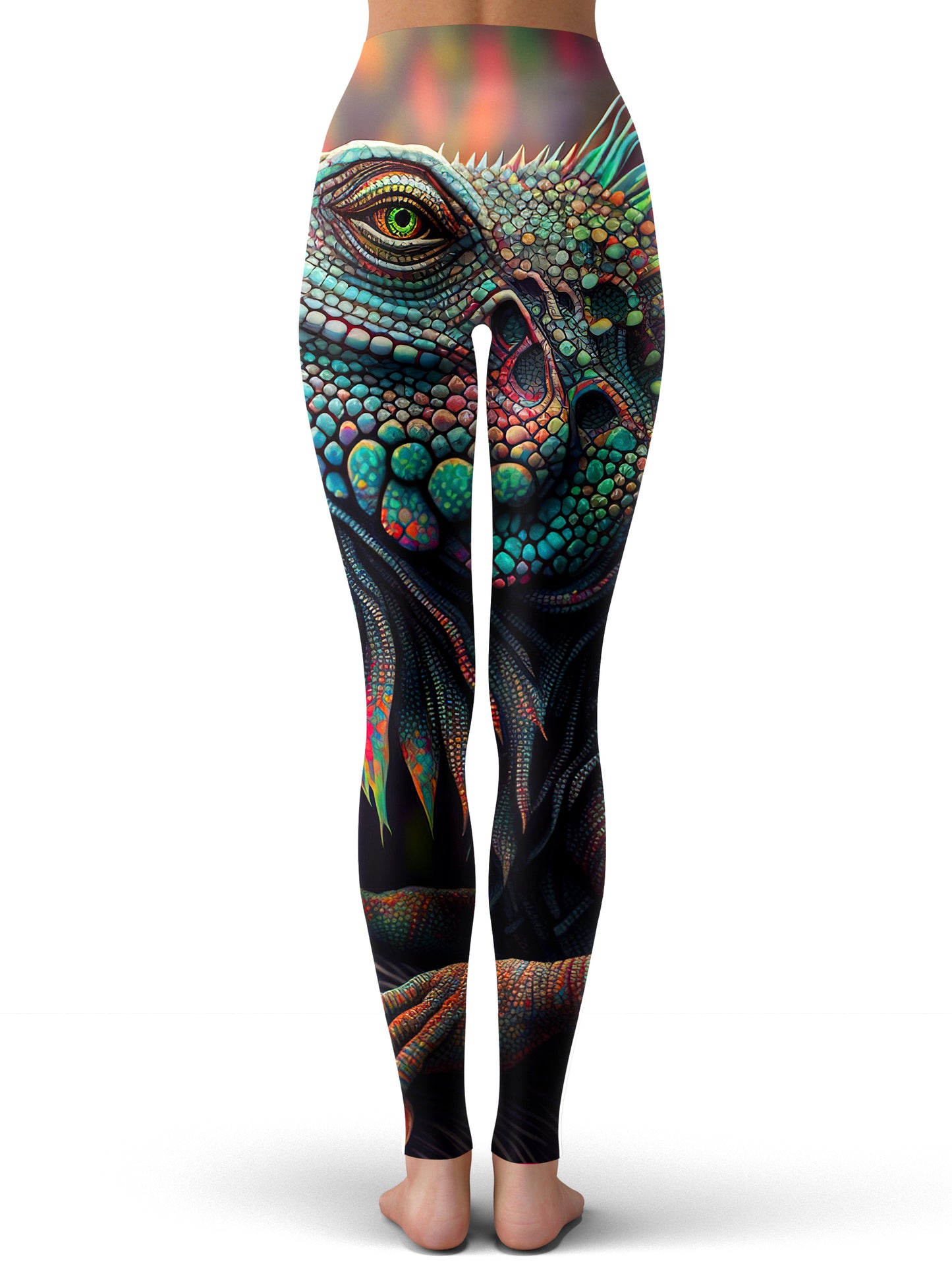 Psychedelic Giant Iguana 02 Leggings, iEDM, | iEDM