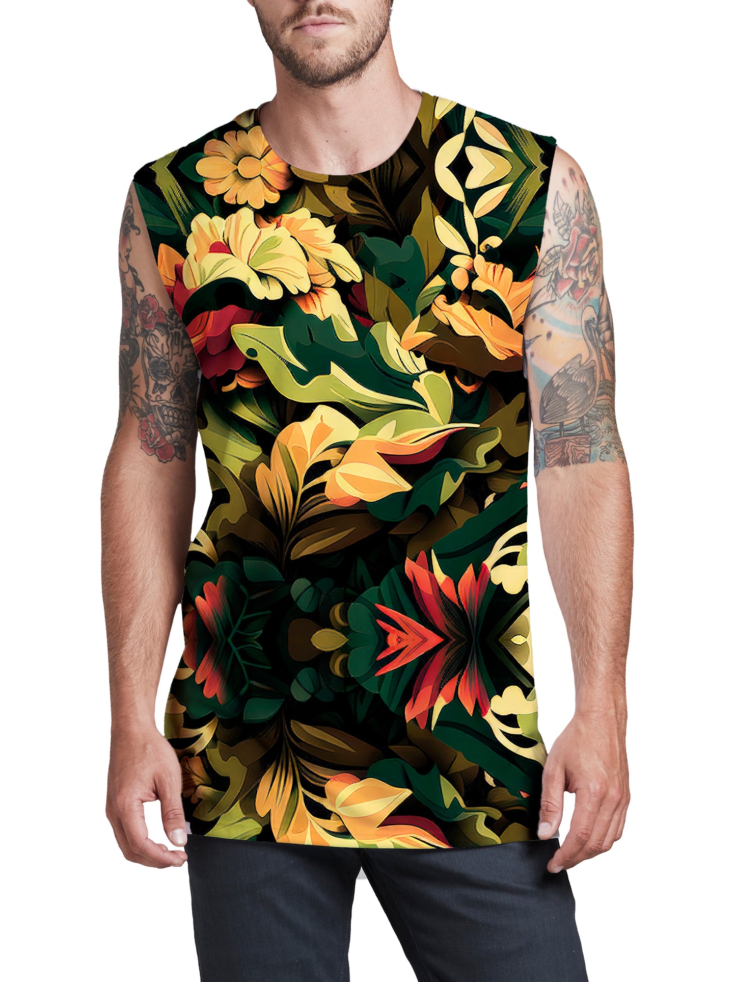 Floral Camo Pattern 01 Men's Muscle Tank, iEDM, | iEDM