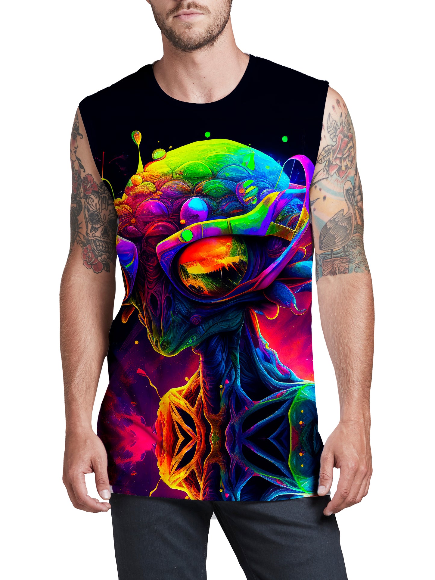 Psychedelic Alien Men's Muscle Tank, iEDM, | iEDM