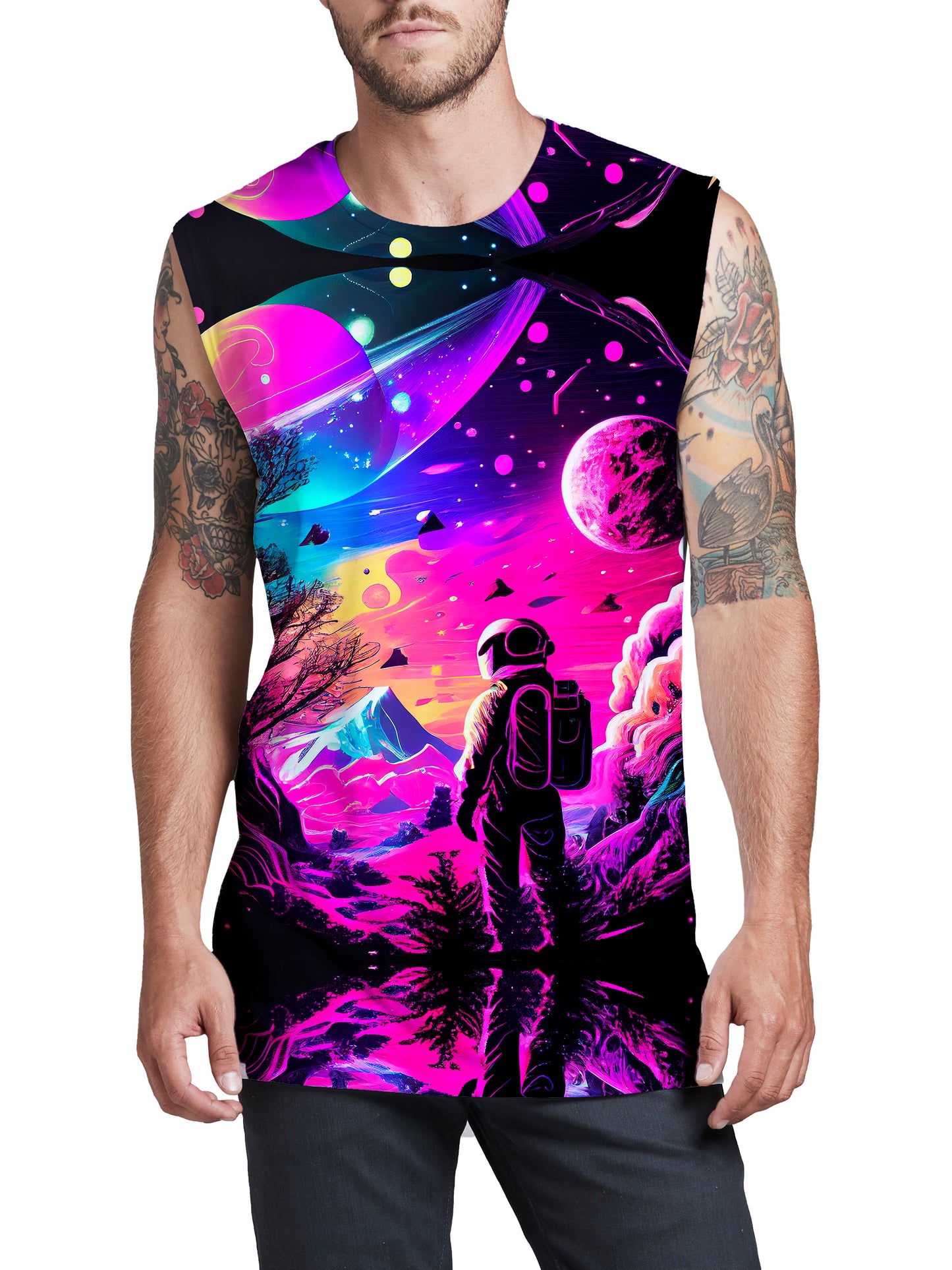 Psychedelic Galaxy Cosmos 02 Men's Muscle Tank, iEDM, | iEDM