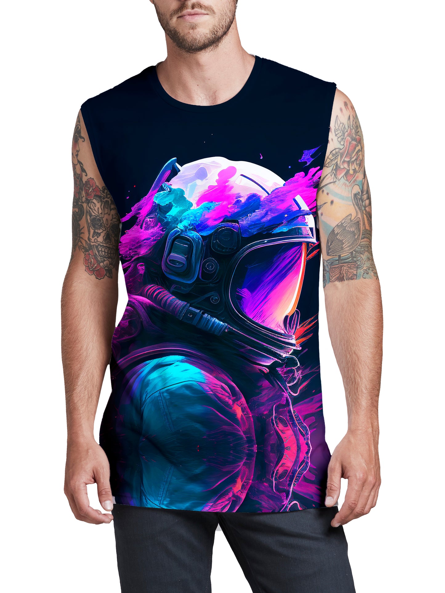 Vaporwave Astronaut 01 Men's Muscle Tank, iEDM, | iEDM