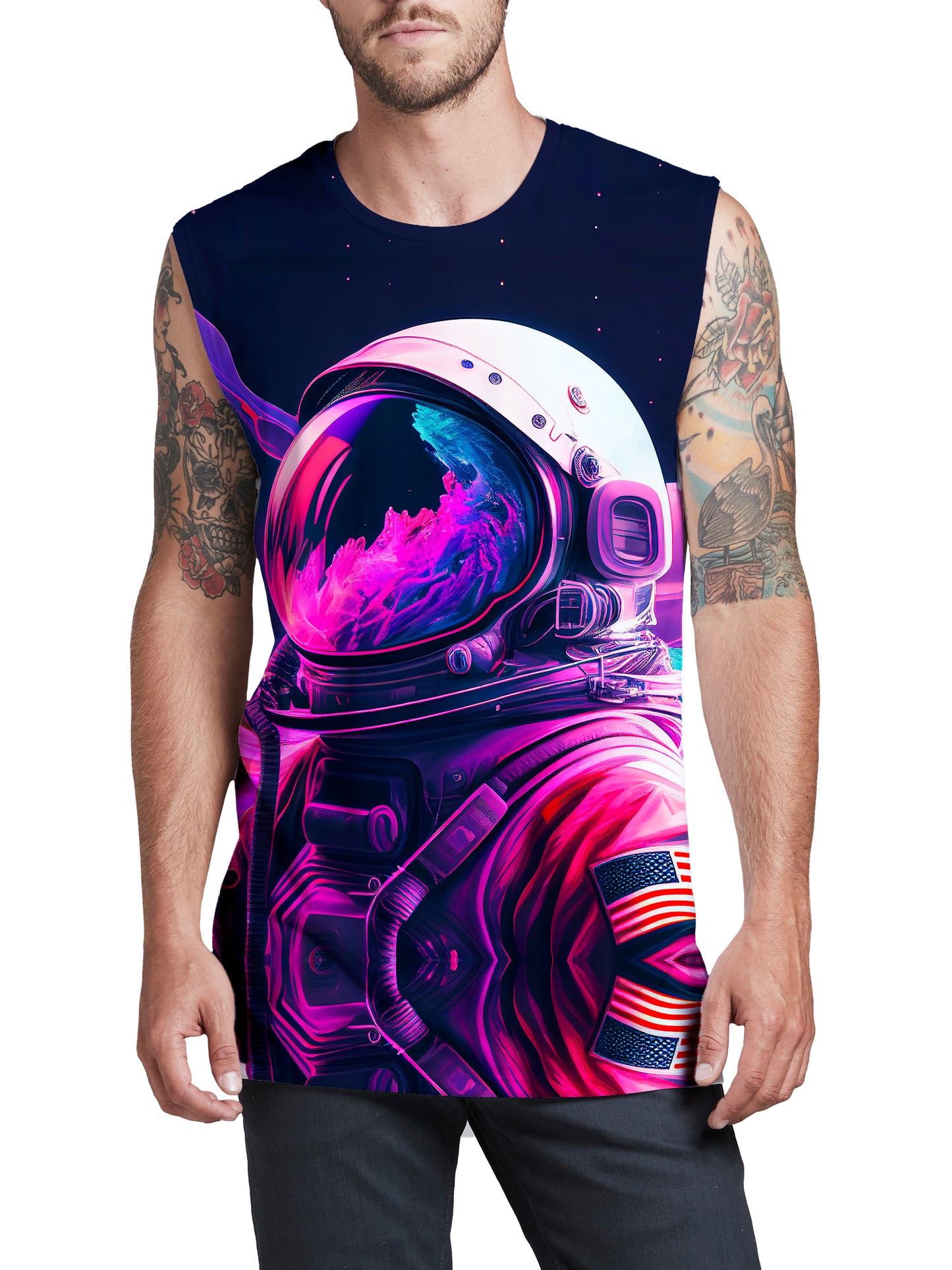 Vaporwave Astronaut 06 Men's Muscle Tank, iEDM, | iEDM