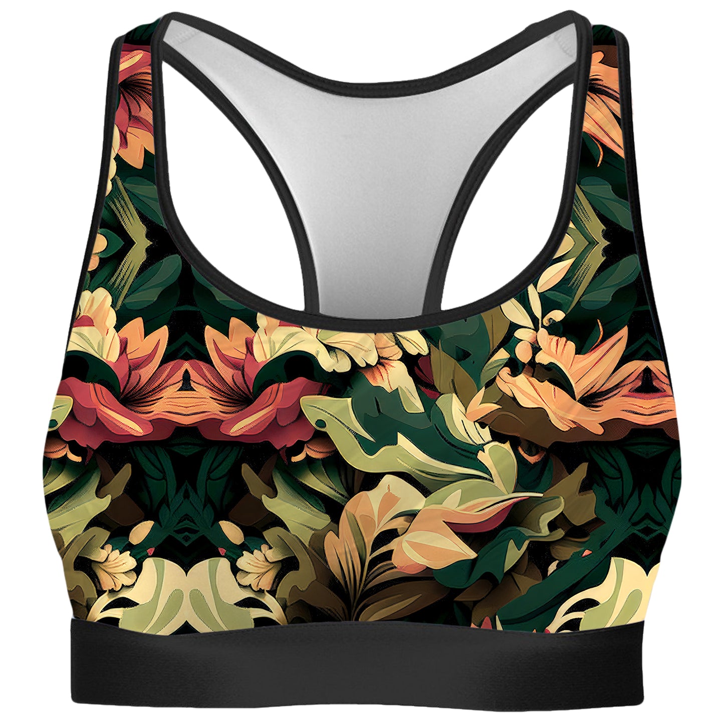 Floral Camo Pattern 01 Rave Bra, iEDM, | iEDM
