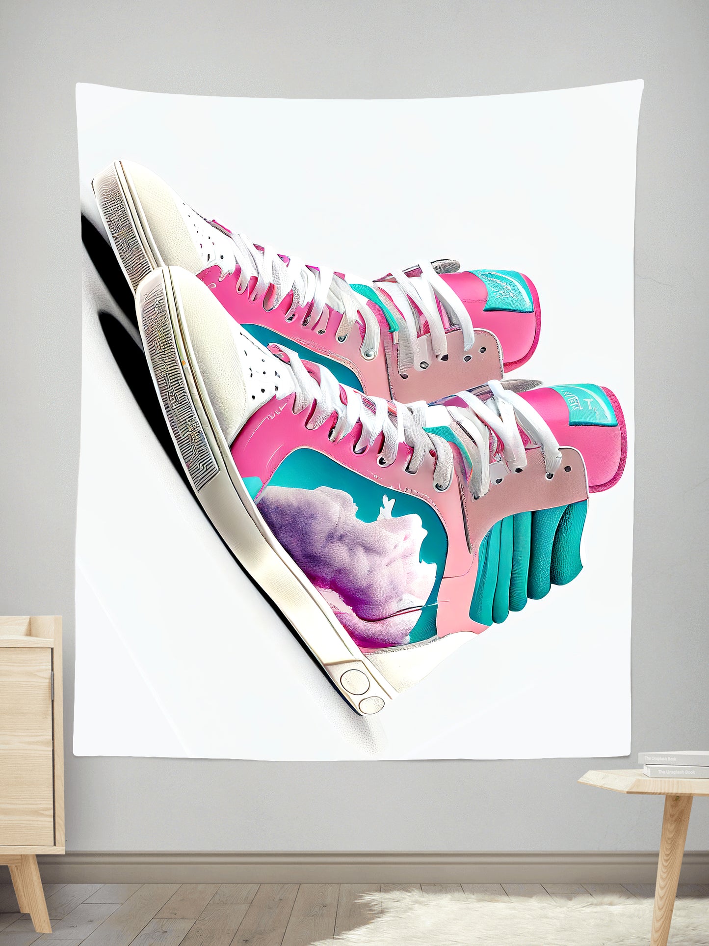 Hightop Vaporwave Sneaker Tapestry, iEDM, | iEDM
