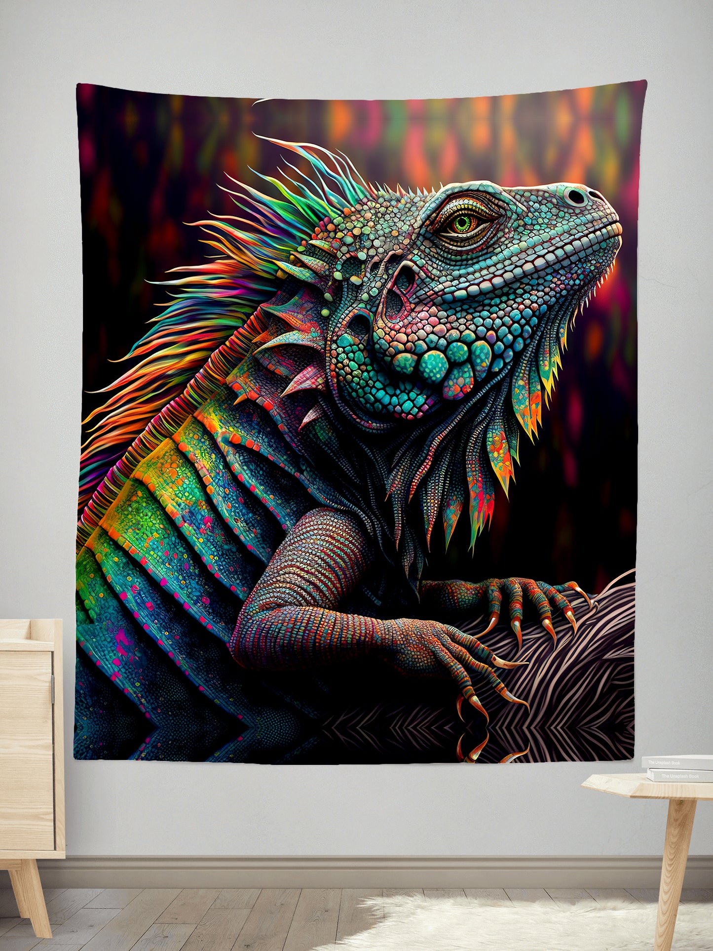 Psyche Giant Iguana 2 Tapestry, iEDM, | iEDM