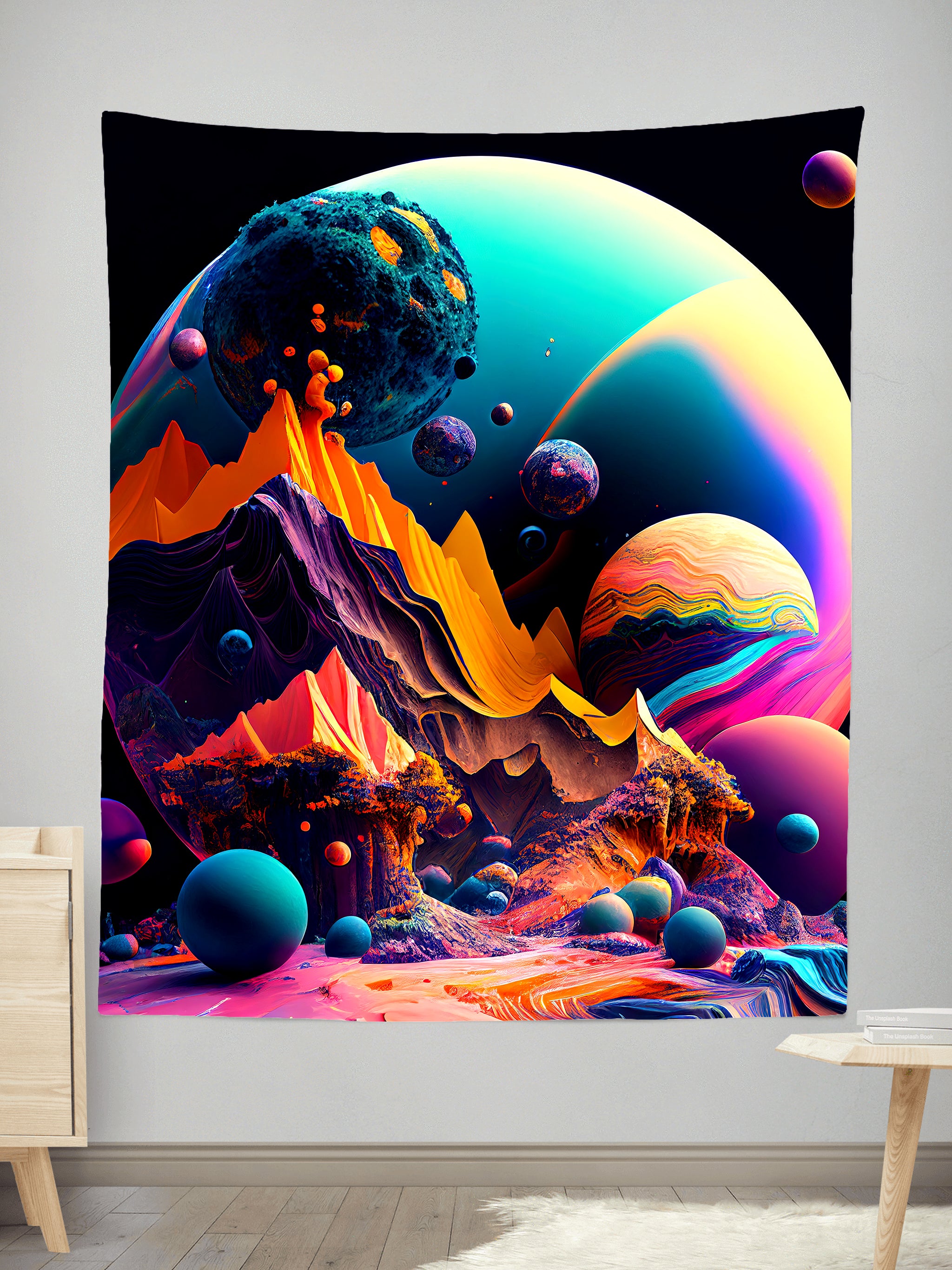 Psychedelic Planets Tapestry