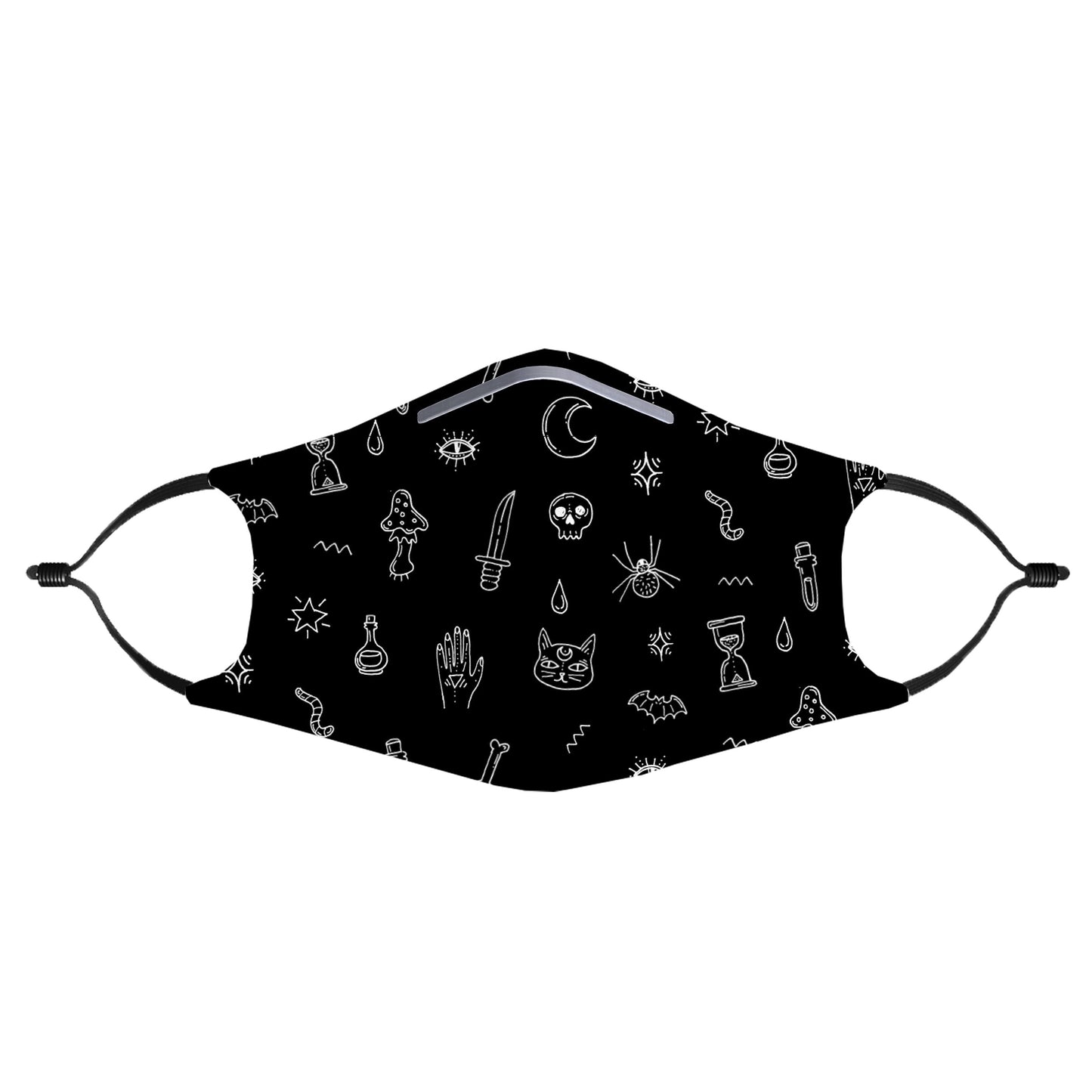 Black Pattern Crop Top and Leggings with PM 2.5 Face Mask Combo, iEDM, | iEDM