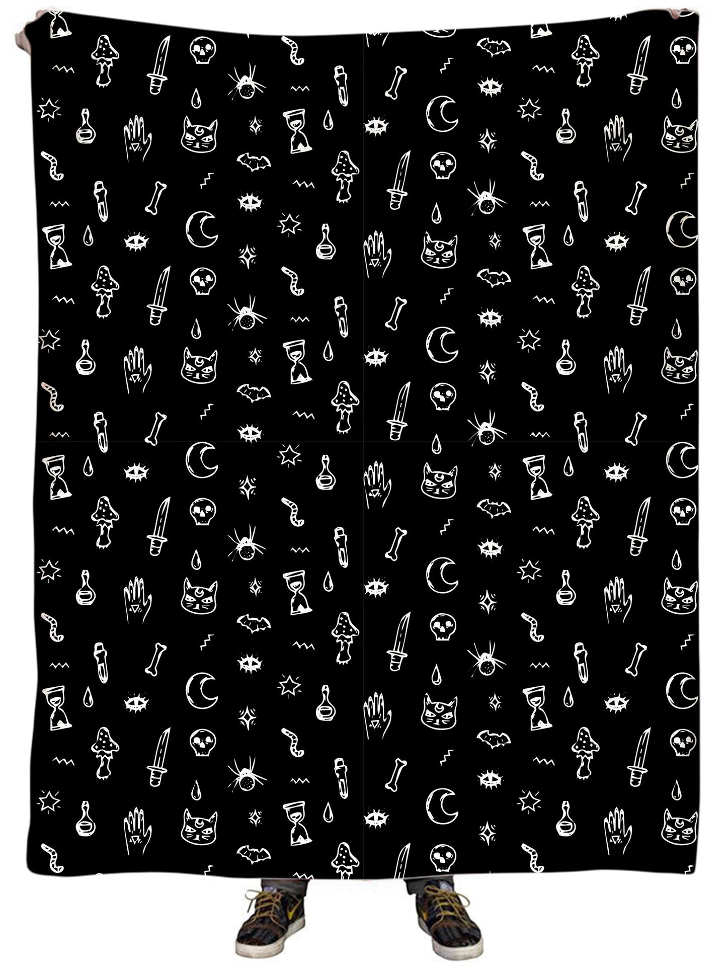 Black Pattern Plush Blanket, iEDM, | iEDM